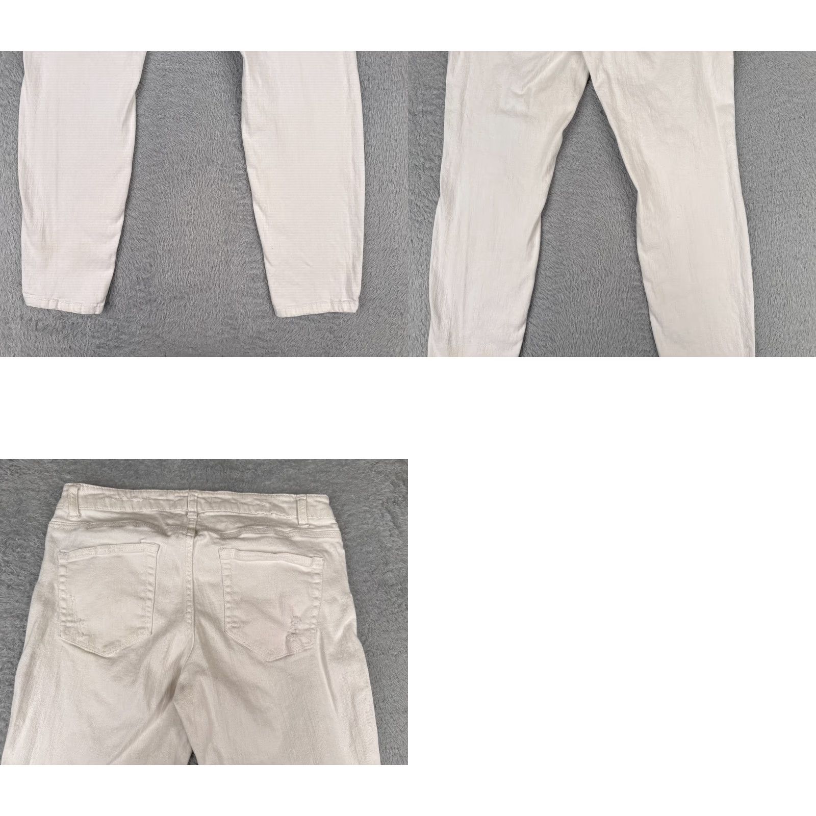 Forever 21 FOREVER 21 Jeans Womens 30 White Denim Skinny Distressed Cotton Blend 30x28 5-Pocket Design Slim Medium # Vintage No Size 30" / US 8 / IT 44 - 10 Thumbnail