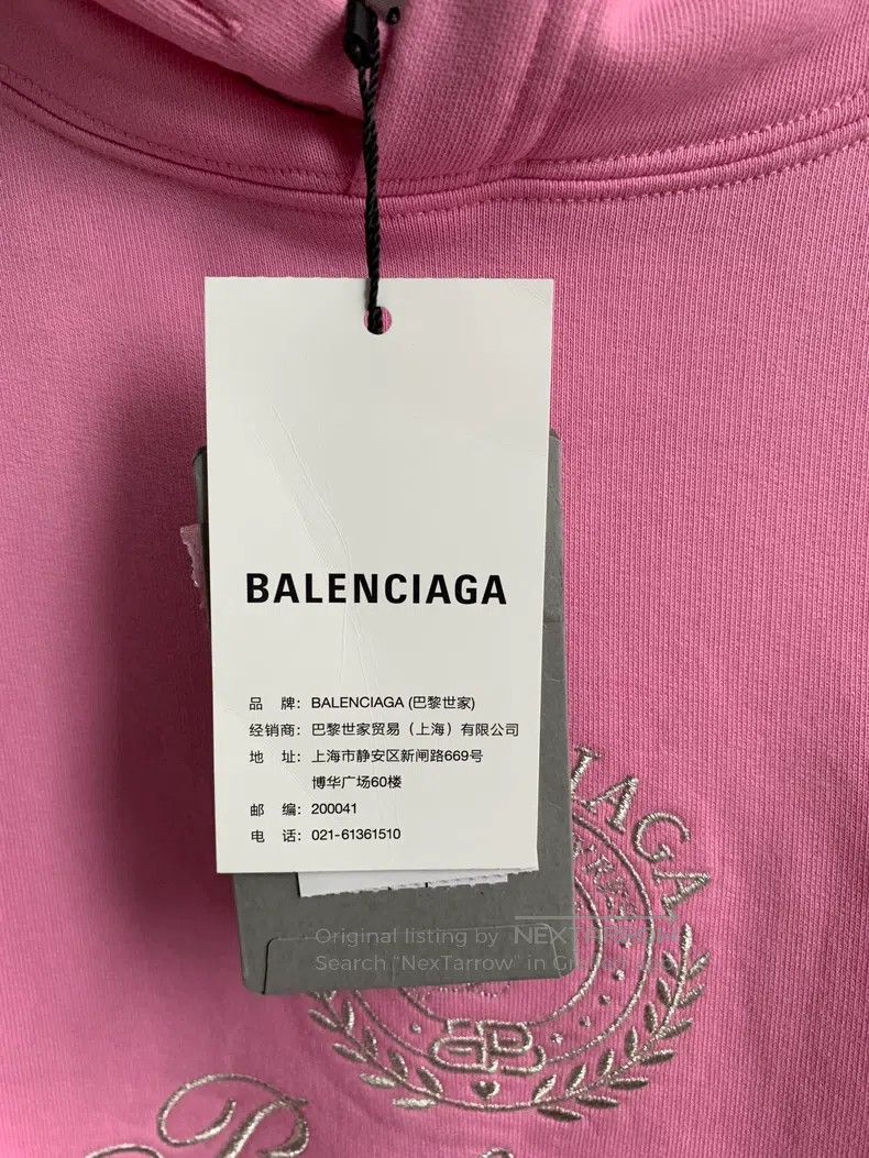 Balenciaga Balenciaga Pink Embroidery Letter Logo Hoodie Size US XS / EU 42 / 0 - 6 Thumbnail