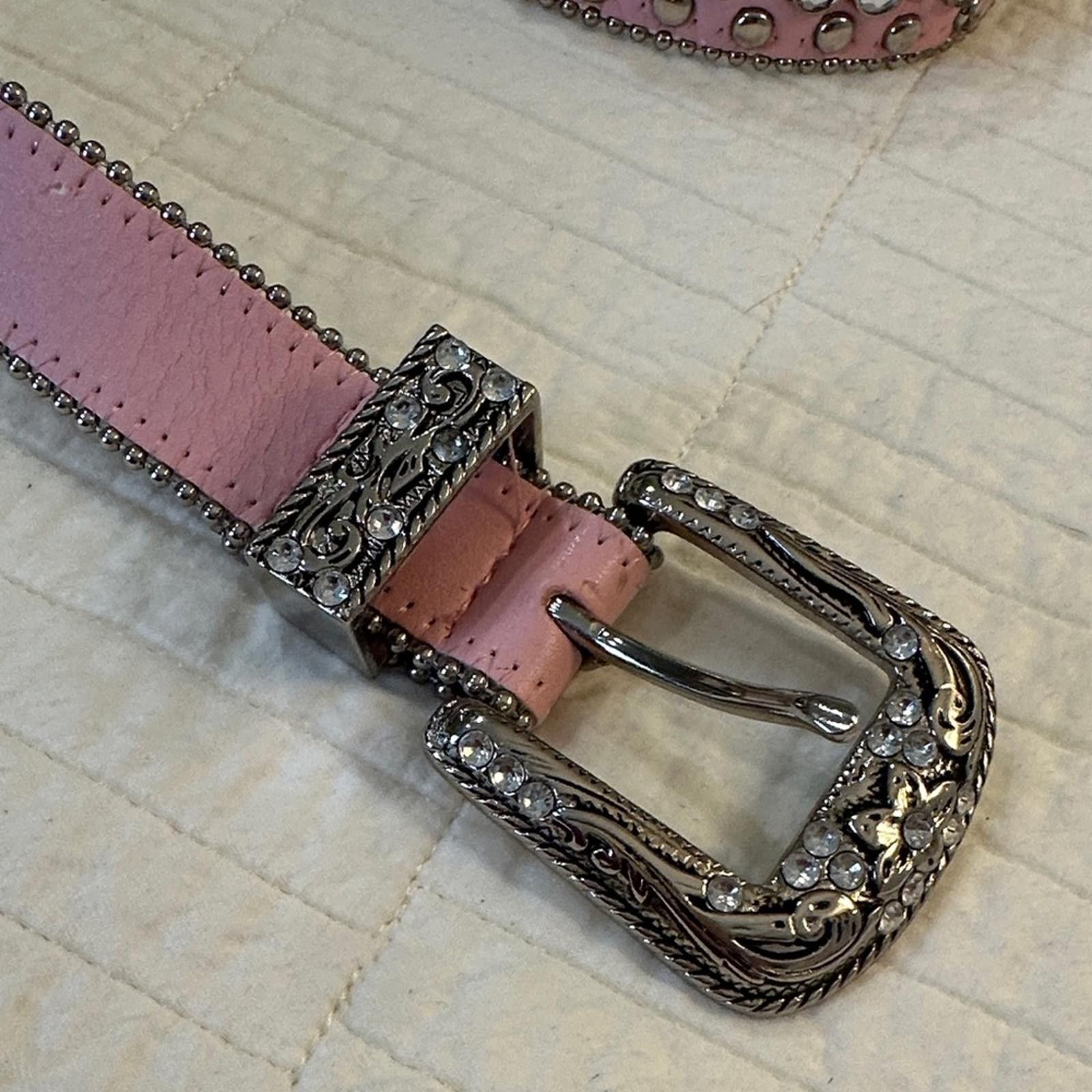 Other Y2K 90’s western Pink Studded Belt Big Belt Size ONE SIZE - 3 Thumbnail