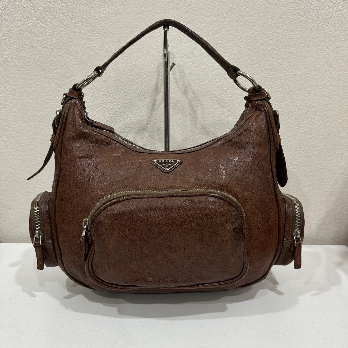 Prada ‼️LASTDROP‼️ PRADA WASHED BUFFALO BAULETTO SHOULDER HOBO BAG Size ONE SIZE - 2 Thumbnail