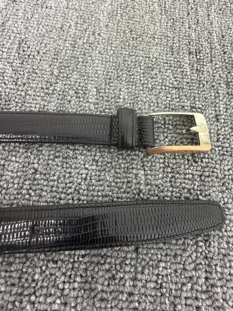 Saint Laurent Paris Saint Laurent Paris size 100 Black lizard-print belt with s Size ONE SIZE - 2 Thumbnail