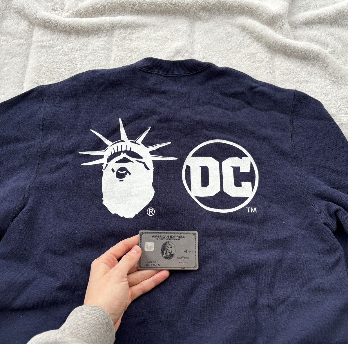 Bape Bape x DC Superman Navy Crewneck Size US L / EU 52-54 / 3 - 2 Thumbnail
