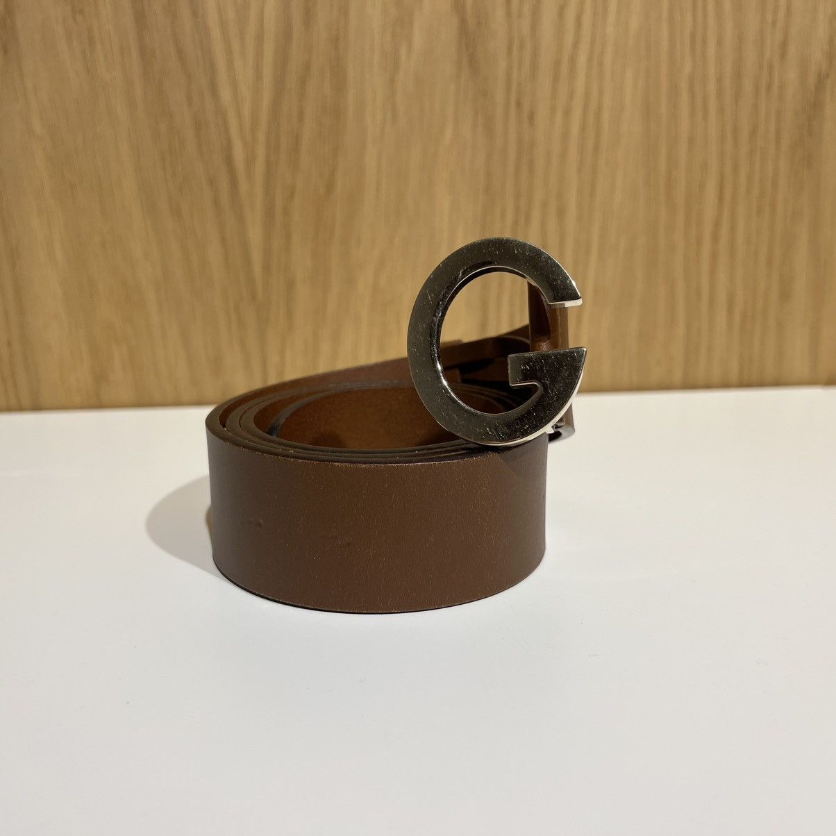 🔹Gucci G Buckle Leather Belt 203742