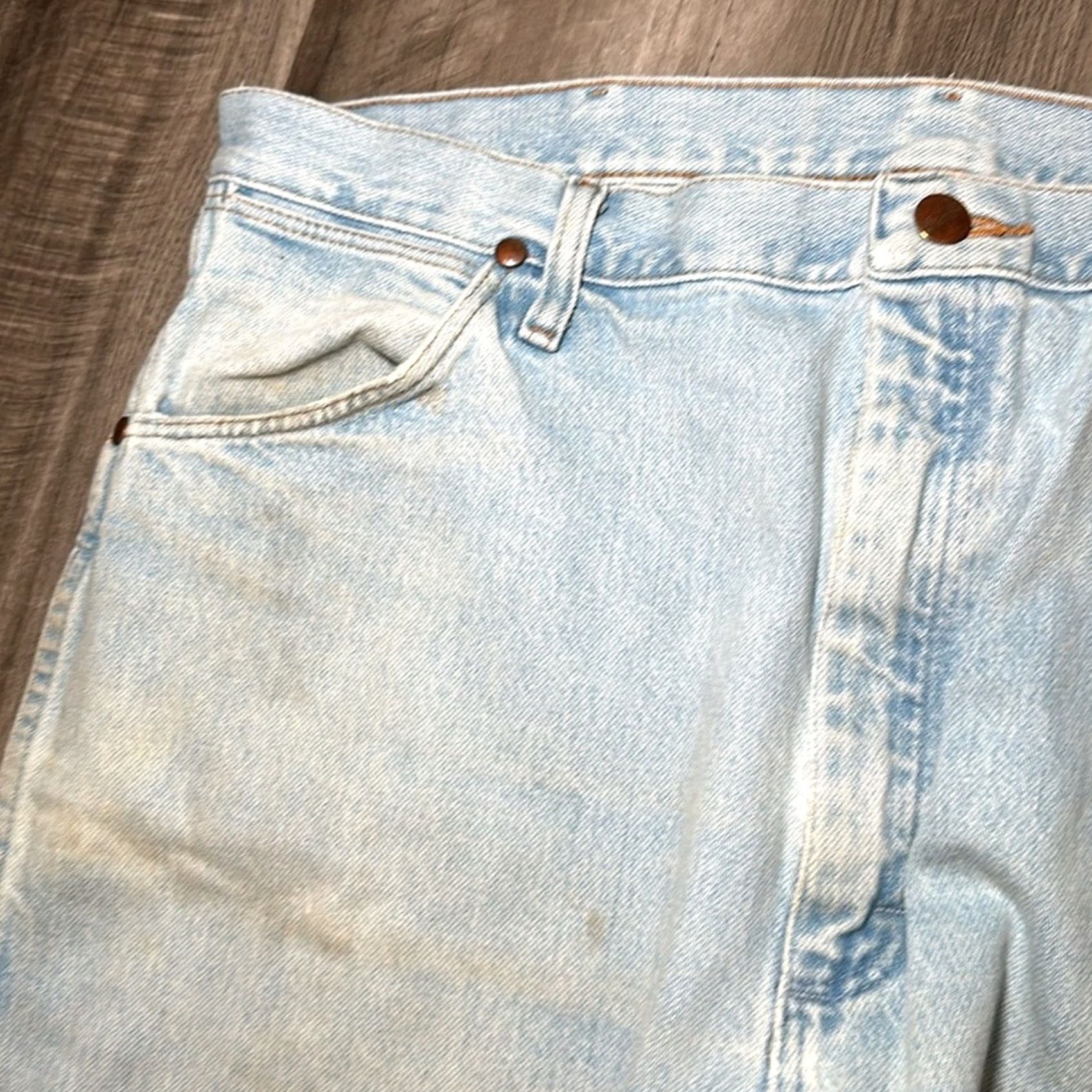 Wrangler VINTAGE Wrangler Cowboy Cut Original Fit Painters Work Jeans - 38x36 Mens Blue Jeans Size US 38 / EU 54 - 7 Thumbnail