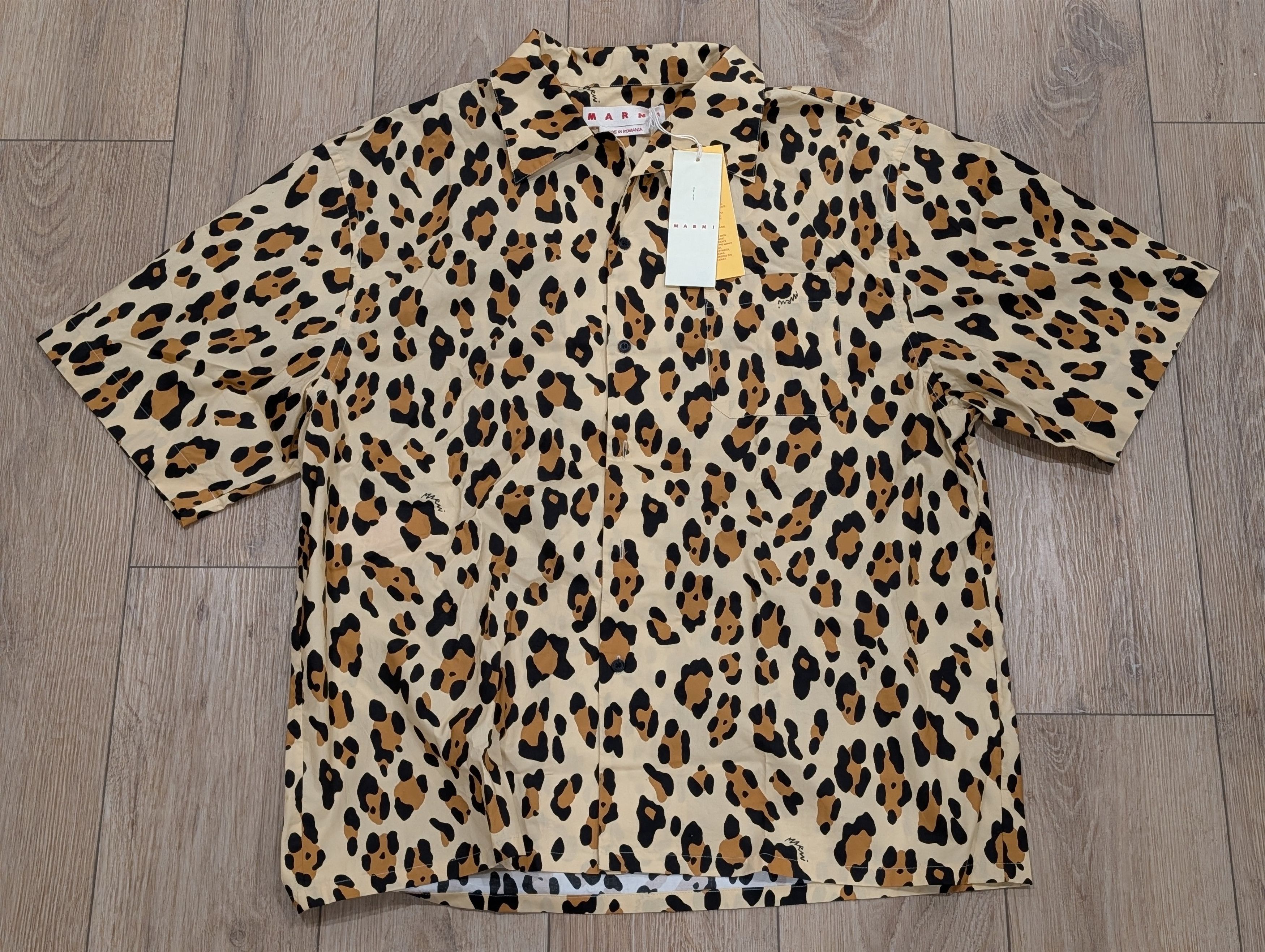 Marni MARNI SS Cotton Button Up Shirt Leopard Multi 54 US 44 Size US L / EU 52-54 / 3 - 1 Thumbnail