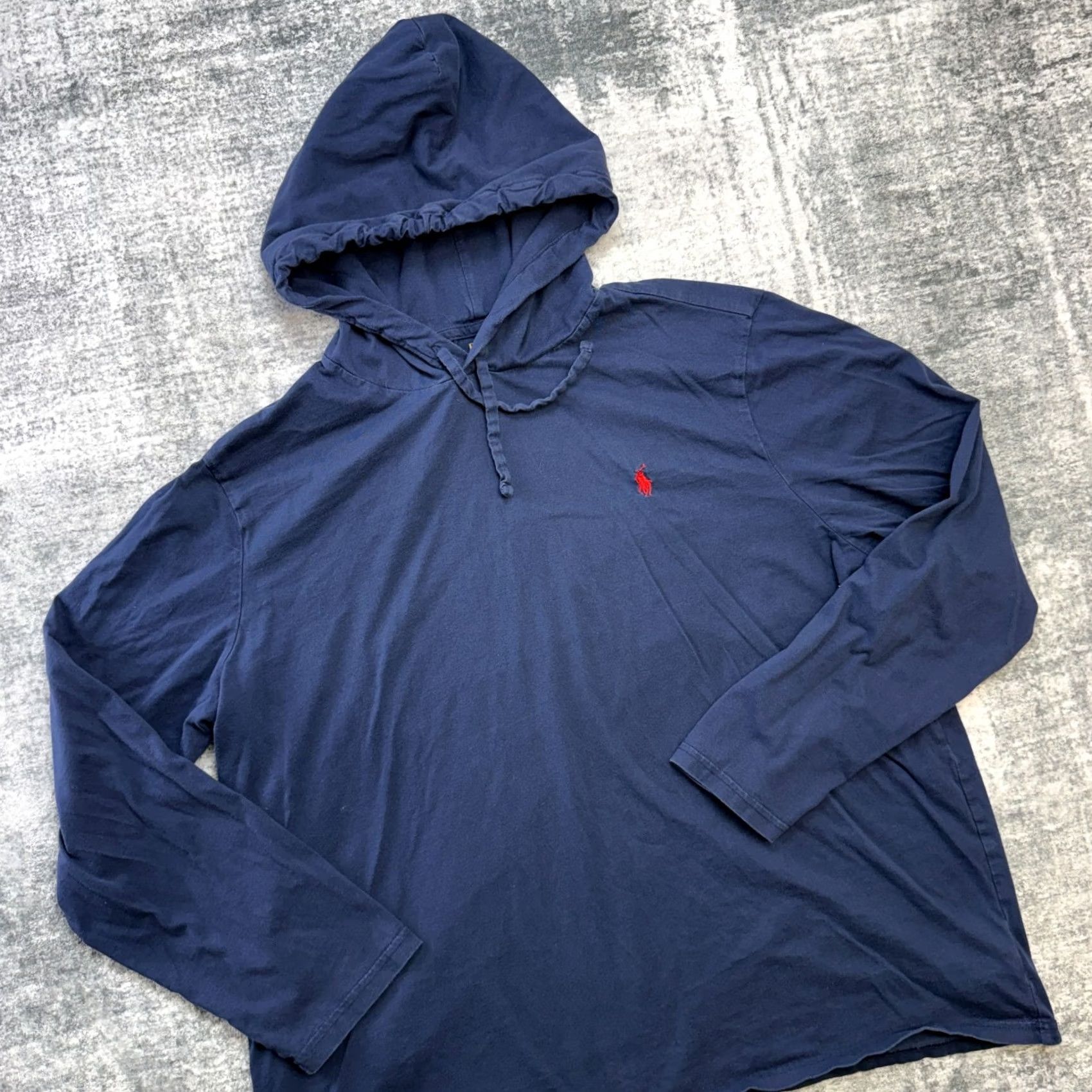Polo Ralph Lauren Polo Ralph Lauren Hoodie Shirt Mens XL Navy Blue Lightweight Cotton Pony Size US XL / EU 56 / 4 - 2 Thumbnail