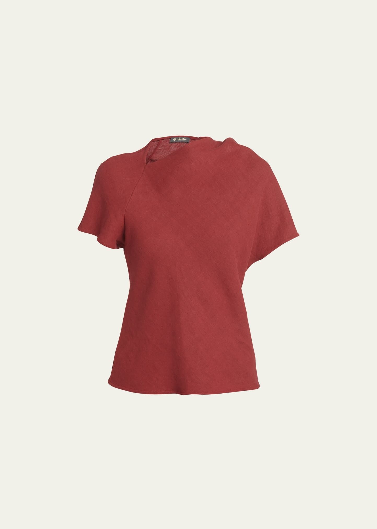 Loro Piana o1srvl11e0824 Amira Summer Linen Crepe Shirt in Red Size L / US 10 / IT 46 - 1 Thumbnail