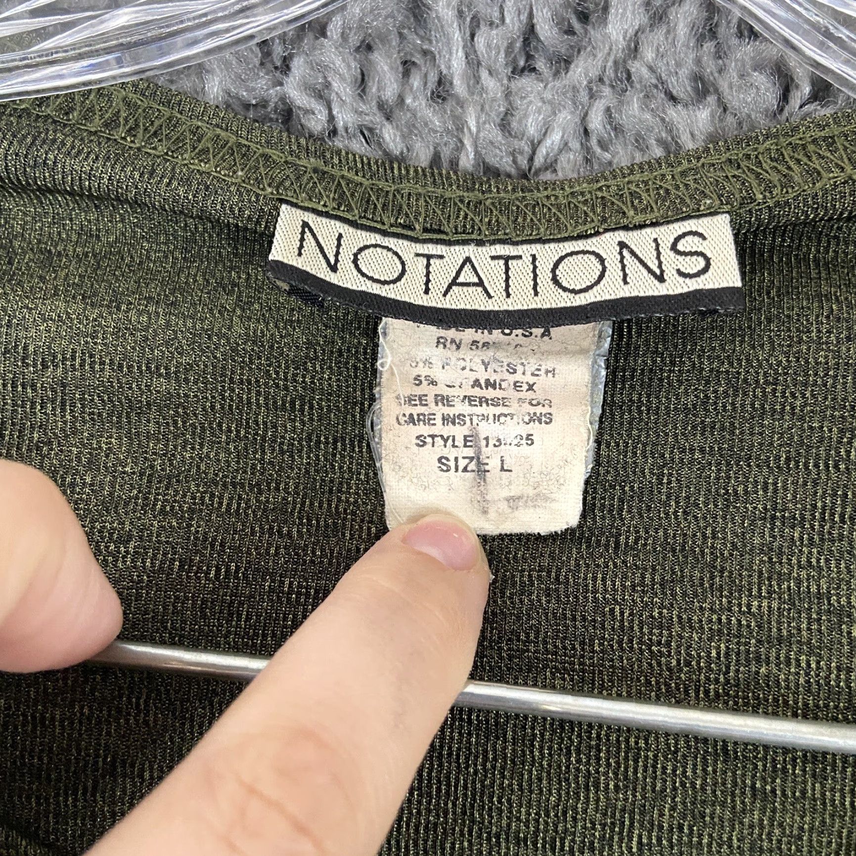 Vintage VINTAGE? Notations Blouse Women L Green Long Sleeve Made In USA Size L / US 10 / IT 46 - 7 Thumbnail
