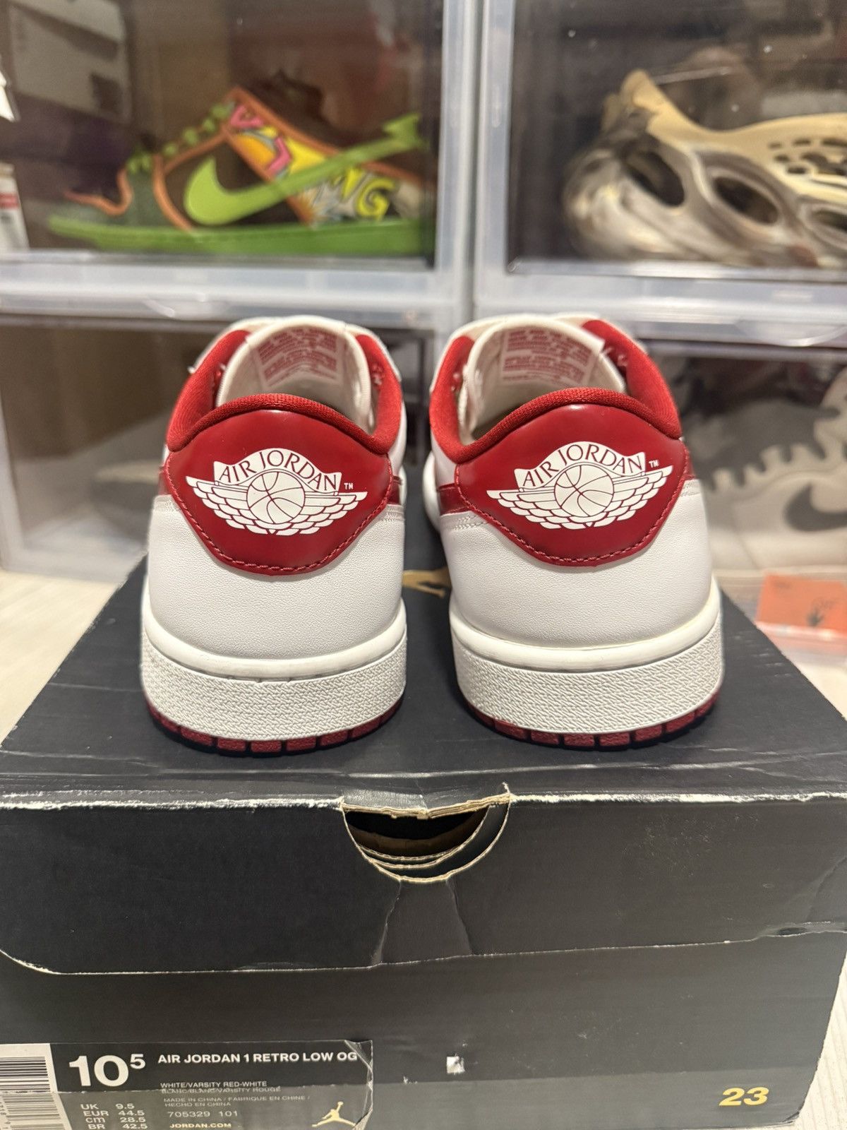 Jordan Brand Air Jordan 1 Retro Low OG White Varsity Red Size US 10.5 / EU 43-44 - 5 Thumbnail