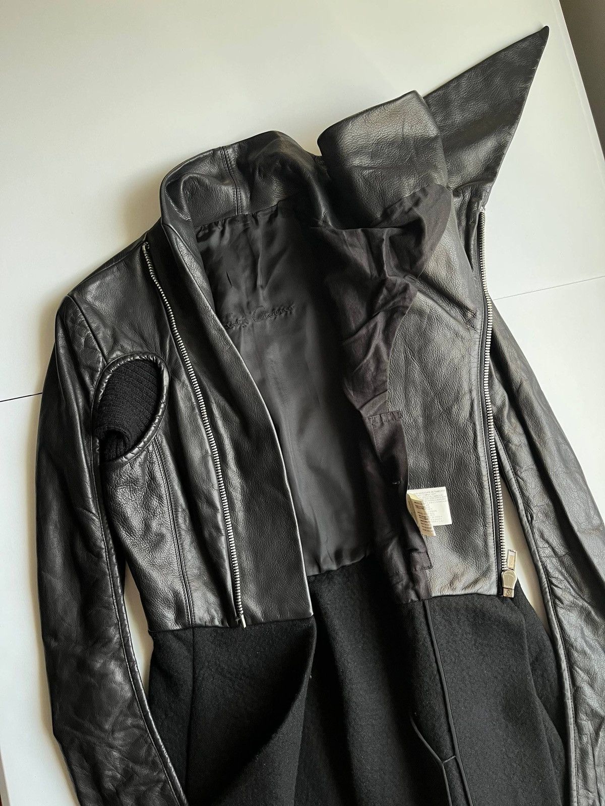 Rick Owens Rick Owens GLEAM black leather jacket with winged neck Size S / US 4 / IT 40 - 7 Thumbnail