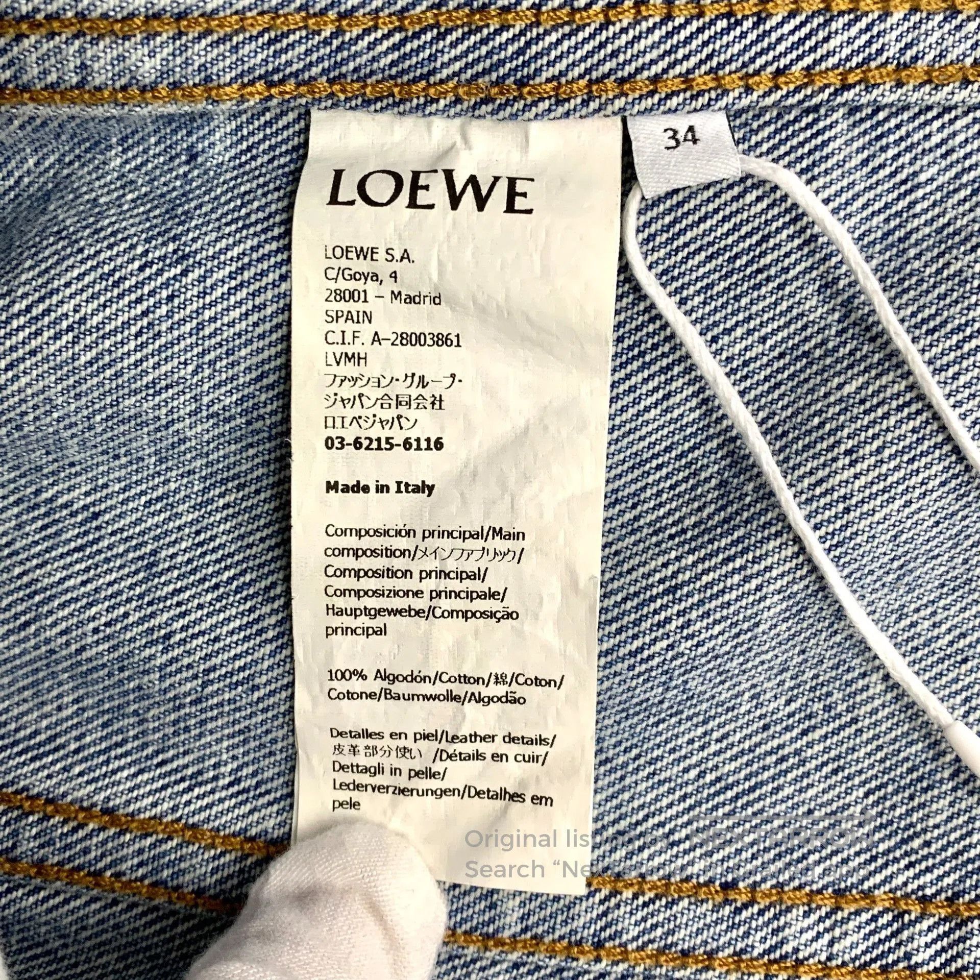 Loewe Loewe Blue Logo Denim Jacket. Size XXS / US 00 / IT 34 - 8 Thumbnail