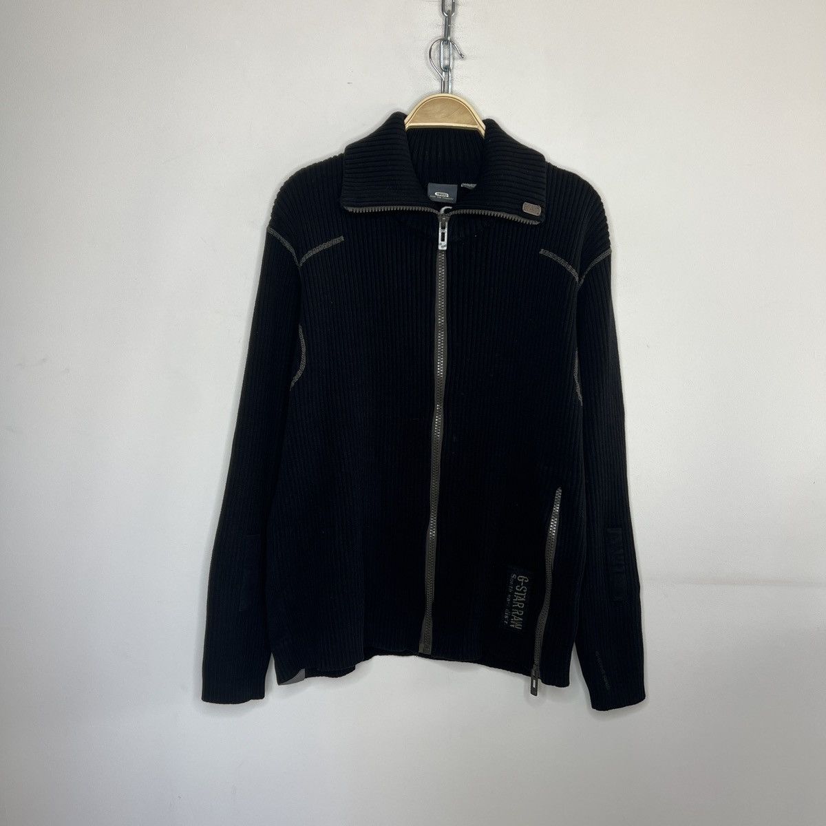G-Star G-Star Raw Vintage Knit Sweater Zip Jumper Opium Y2K Ribbed Size US L / EU 52-54 / 3 - 1 Thumbnail