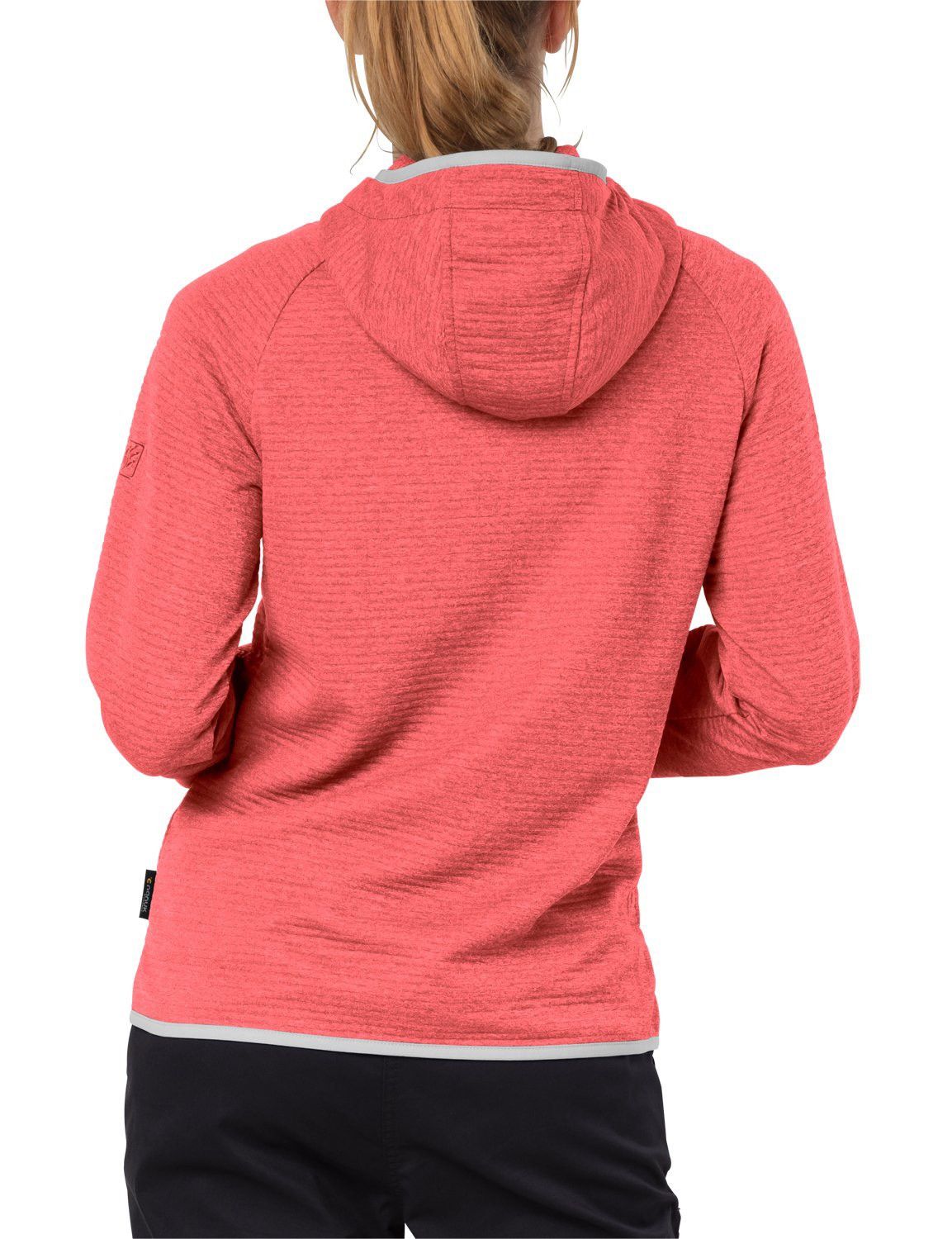 Jack Wolfskin Jack Wolfskin Womens Coral Red Ribbed Full Zip Hooded Jacket Size XL / US 12-14 / IT 48-50 - 8 Thumbnail
