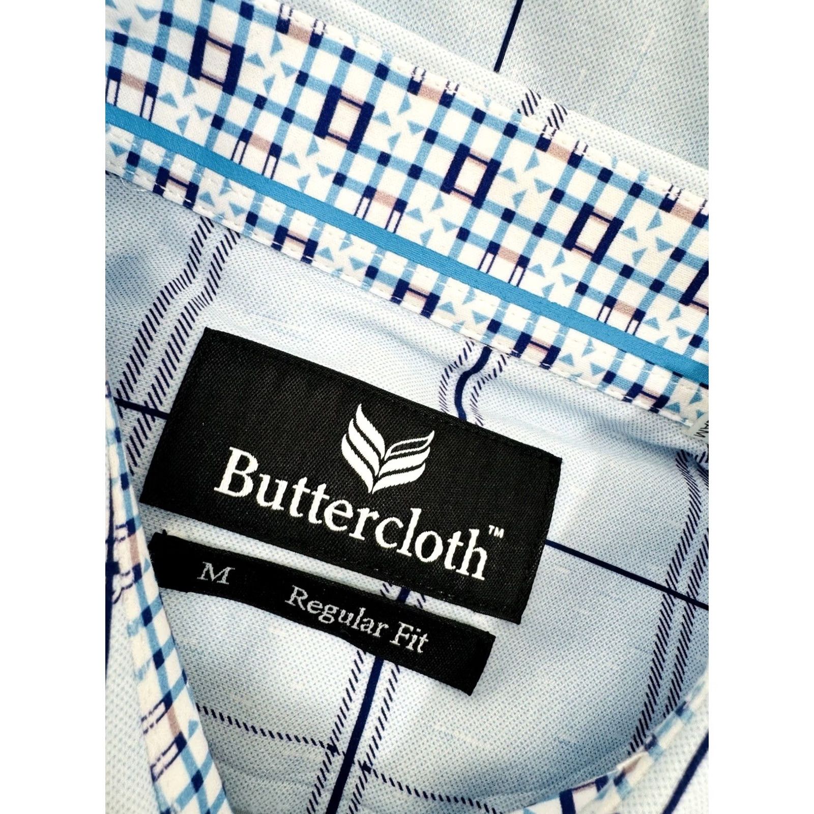 Buttero BUTTER CLOTH Plaid Shirt - M - Blue / Purple / Black - NEW w TAGS - Flip Cuff - Button-Up Shirt - Men Size US M / EU 48-50 / 2 - 6 Thumbnail