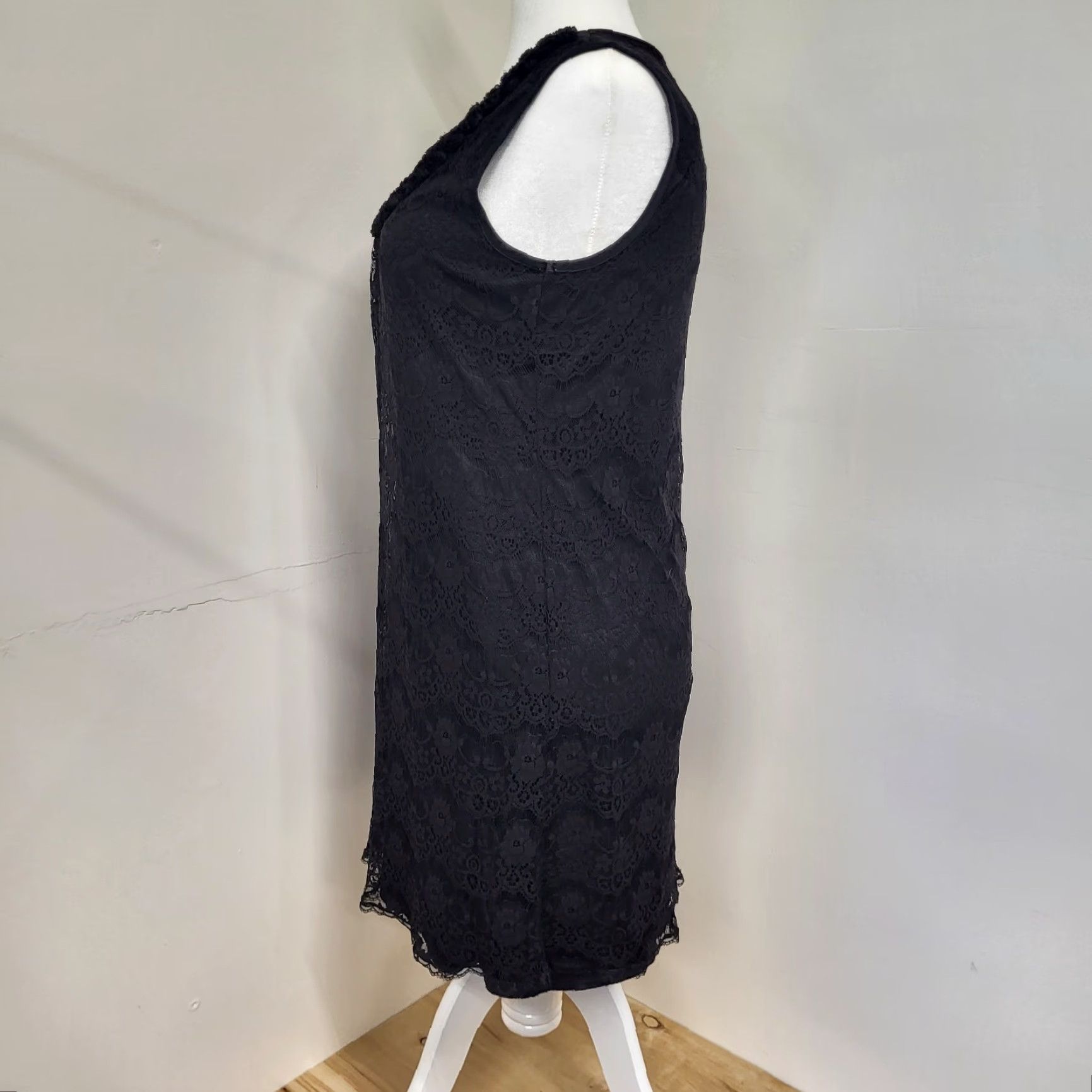 Vintage Cato Dress Large Black Floral Burnout Lace Wednesday Whimsygoth Layered Dress Shirt Womens Shorts? Size XL / US 12-14 / IT 48-50 - 7 Thumbnail