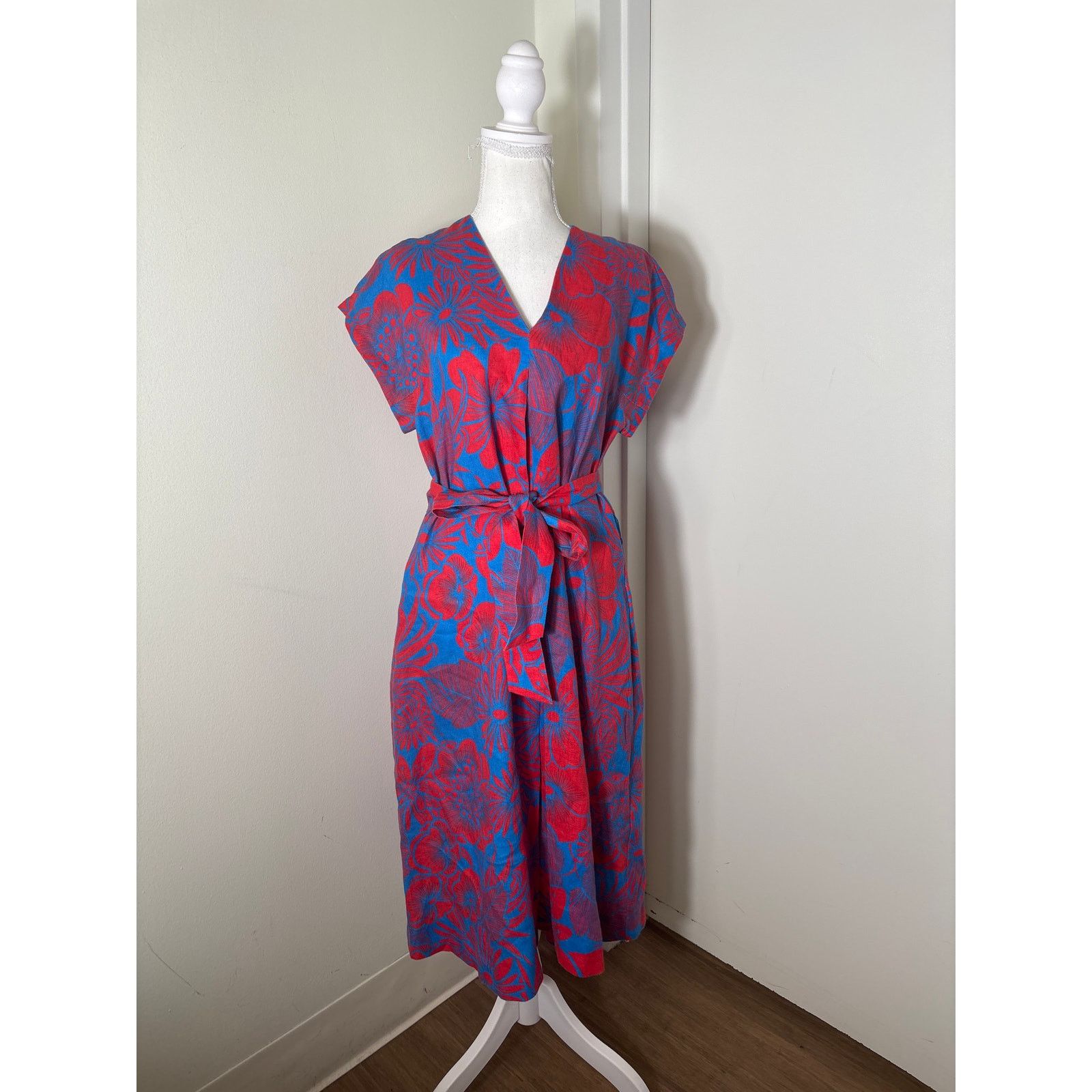 hobbs blue linen dress Harewood Linen Blend Maxi Dress