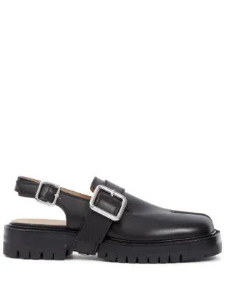 Maison Margiela o1w1db10526 Tabi County Leather Sandals in Black Size US 7 / IT 37 - 1 Thumbnail