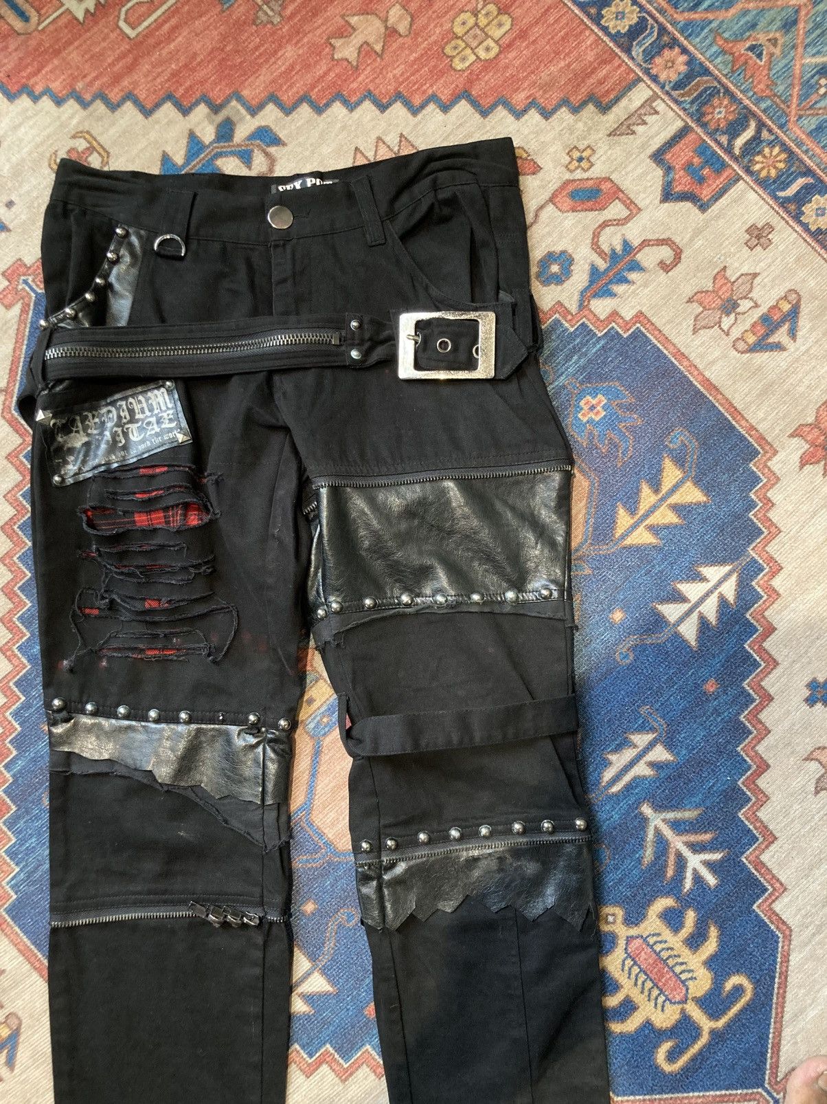 Sex Pot ReVeNGe Sex Revenge Revenge Bondage Punk Pants patchwork Leather Size US 30 / EU 46 - 17 Thumbnail