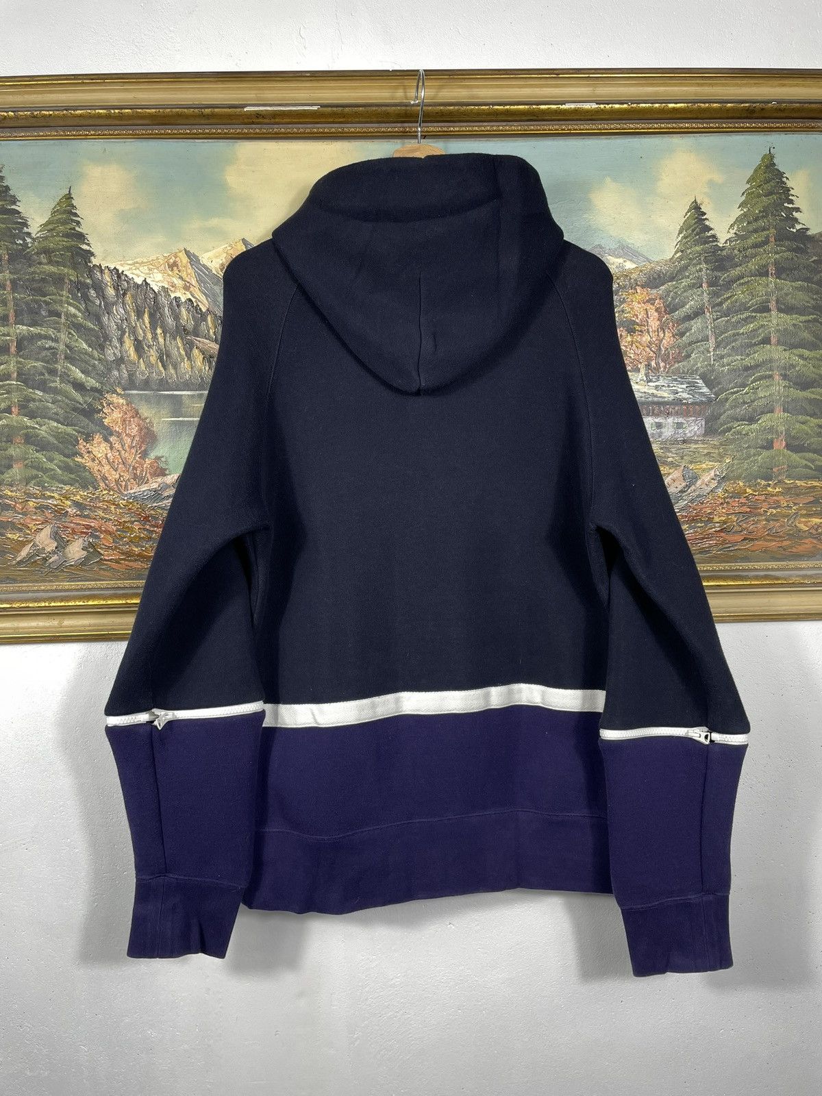 Designer × Japanese Brand × Sacai Sacai Navy Sponge Hoodie Sweatshirt Japanese Band Size US L / EU 52-54 / 3 - 7 Thumbnail