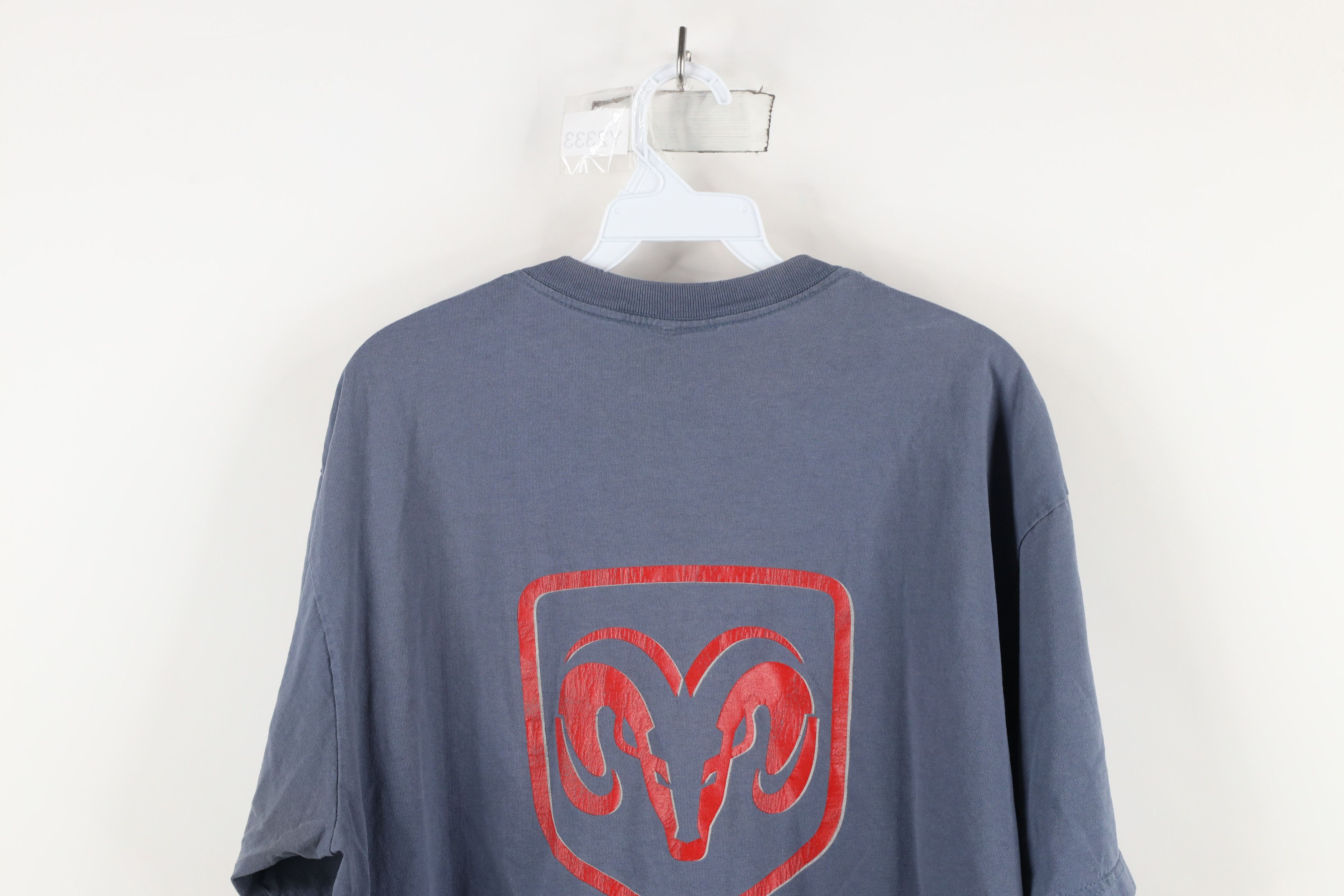 Vintage Vintage 90s Dodge Ram Trucks Pocket T-Shirt Blue Cotton USA Size US XL / EU 56 / 4 - 12 Thumbnail