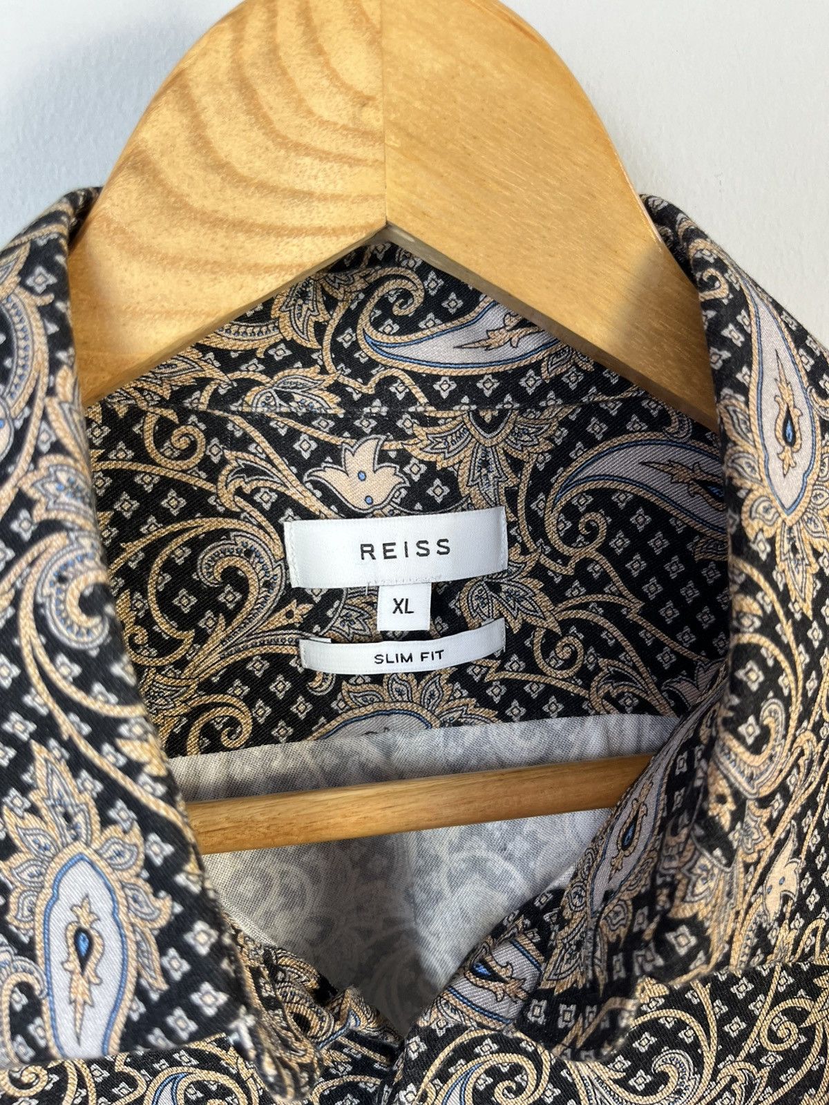 Reiss Reiss Tate Viscose Paisley Long Sleeve Shirt Slim Fit Size US XL / EU 56 / 4 - 7 Thumbnail