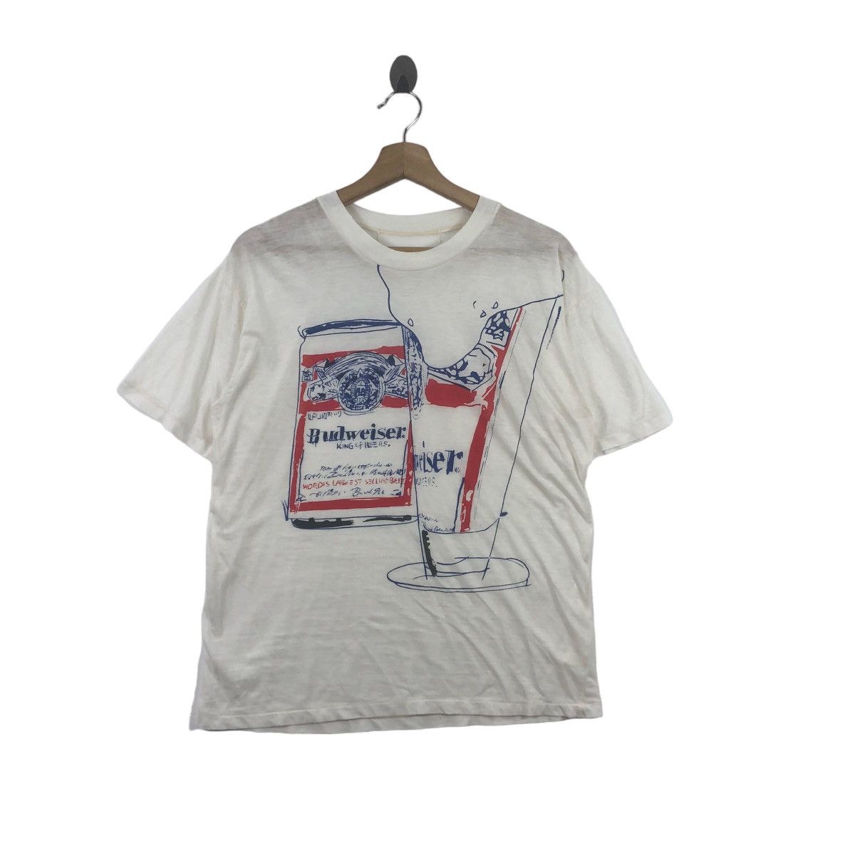 Budweiser Vintage 80’ BUDWEISER KING BEER Art Tee Shirt Top Painting Size US M / EU 48-50 / 2 - 1 Thumbnail