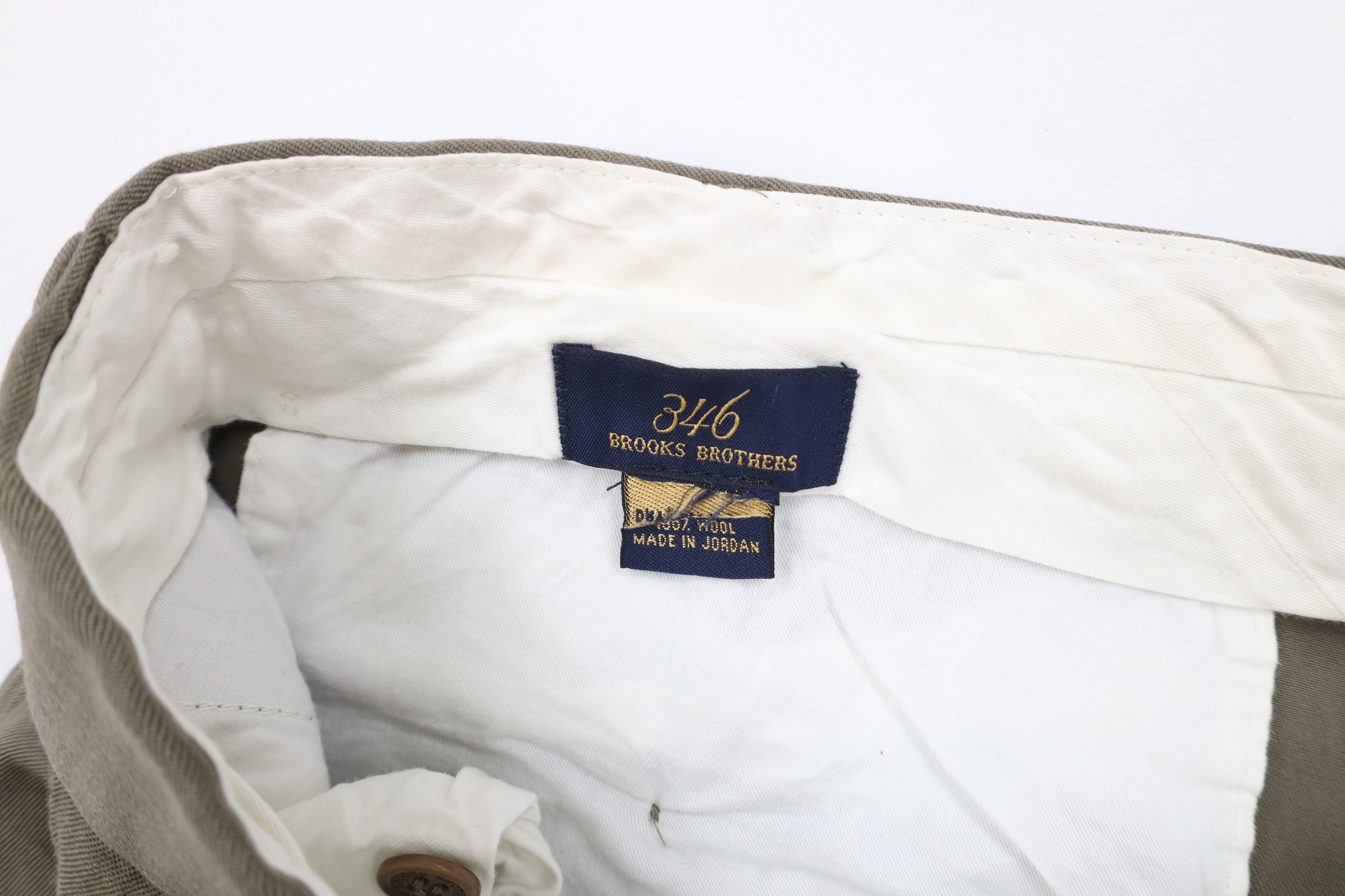 Brooks Brothers × Vintage Vintage 90s Brooks Brothers Wool Chino Pants Greenish Gray Size US 36 / EU 52 - 6 Thumbnail