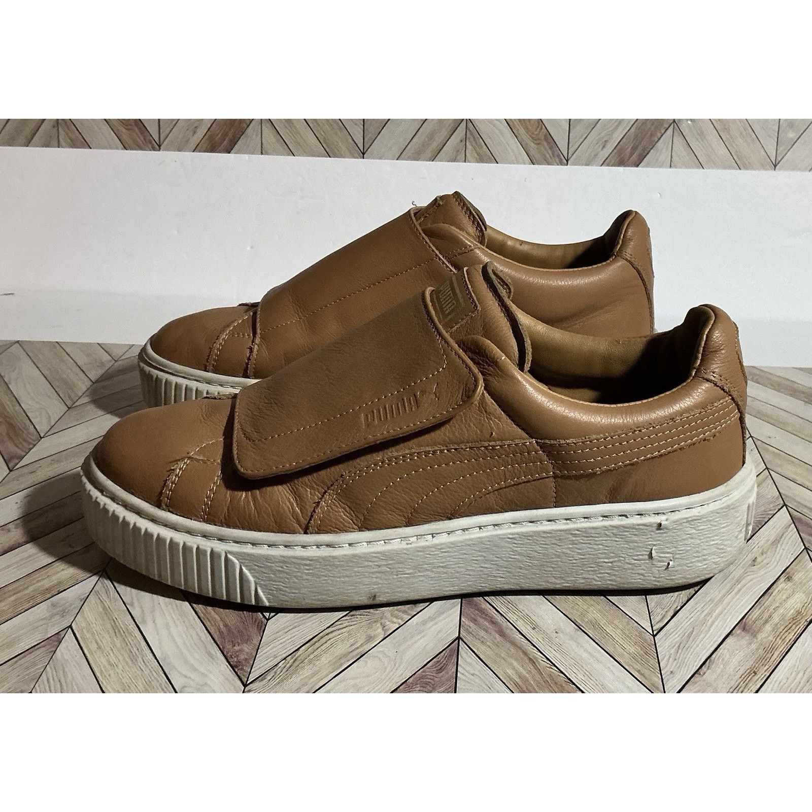 Puma Puma Basket Platform Strap Sneakers Shoes Brown Sz 8 Womens Size US 8 / IT 38 - 3 Thumbnail