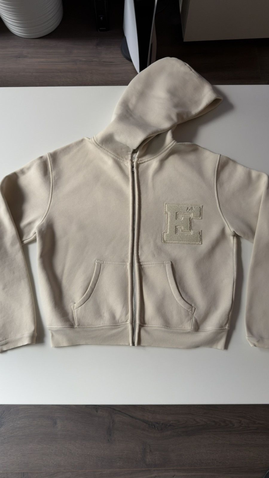 ERL ERL Off white varsity zip up hoodie Size US L / EU 52-54 / 3 - 4 Thumbnail