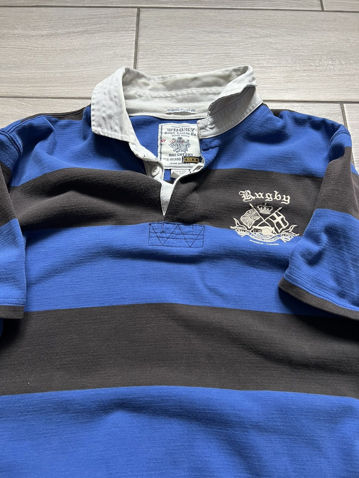 Polo Ralph Lauren VINTAGE POLO RALPH LAUREN RUGBY T SHIRT TEE BIG LOGO Size US XL / EU 56 / 4 - 14 Thumbnail