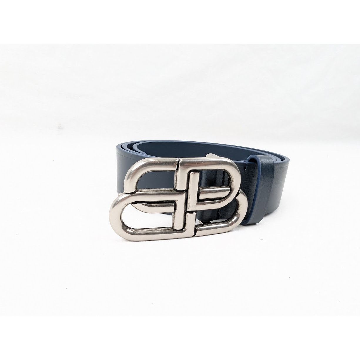 Balenciaga o1rshd1 Size:100 / Natural Calf Large BB Belt in Navy Blue Size 40 - 3 Thumbnail
