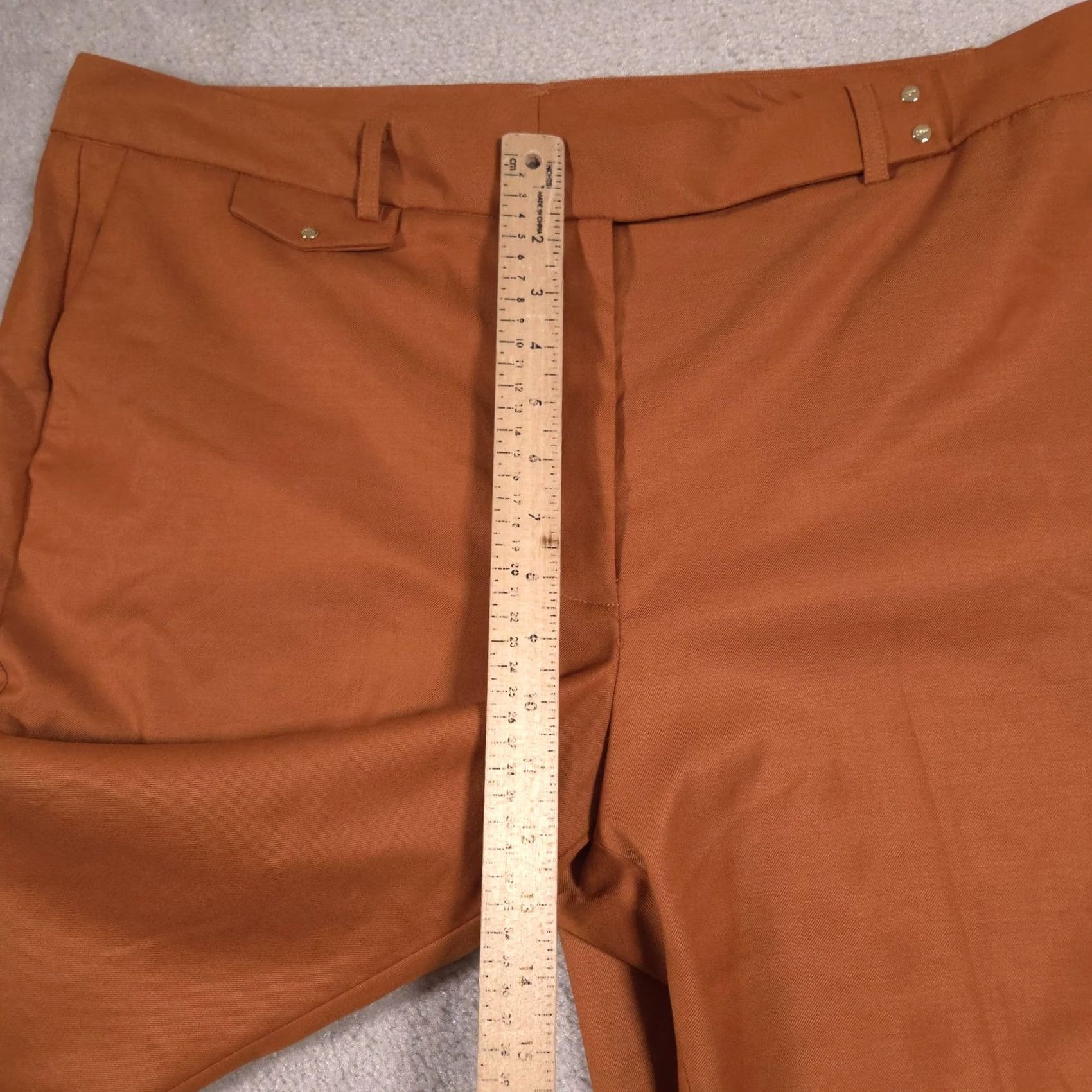 DKNY DKNY Dress Pants Womens 16 Brown Twill Ankle Slim Stretch Zip Pockets Work Size 38" / US 16 / IT 52 - 7 Thumbnail