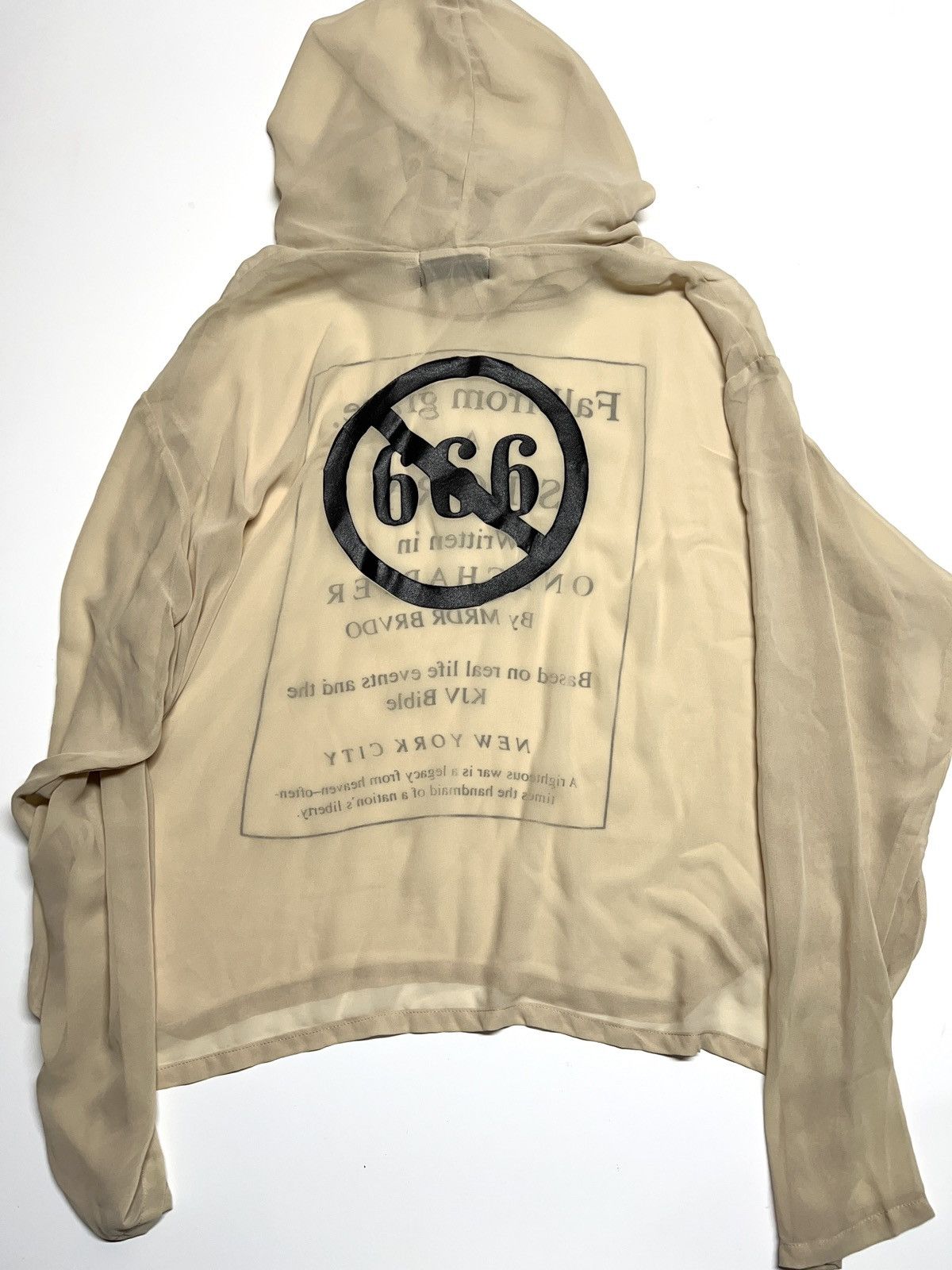 image of Who Decides War Chiffon Hoodie in Beige, Men's (Size XL)