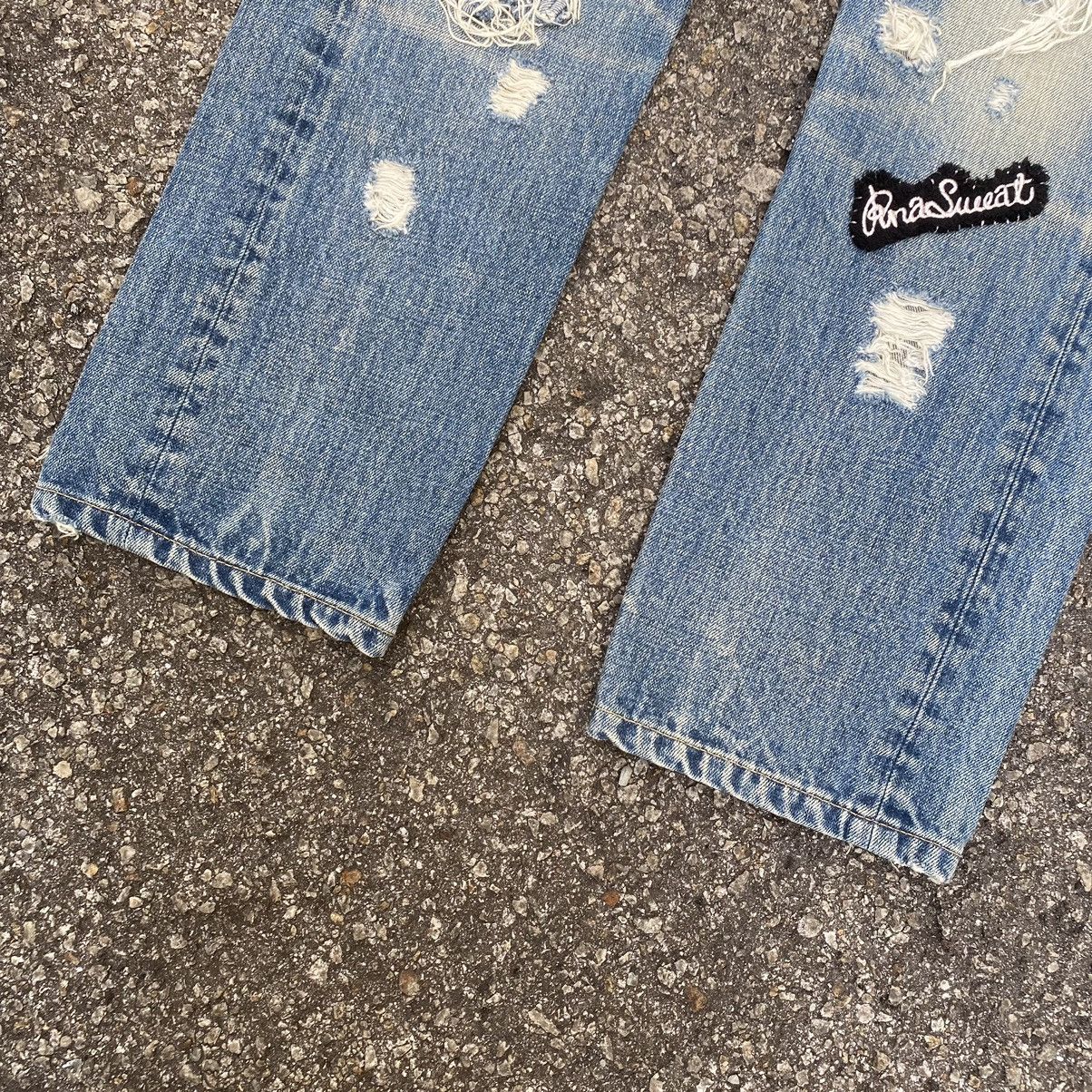 Hysteric Glamour Distressed Denim Thrashed Punk RNA Sweats & Bloods Jeans Size US 30 / EU 46 - 2 Thumbnail