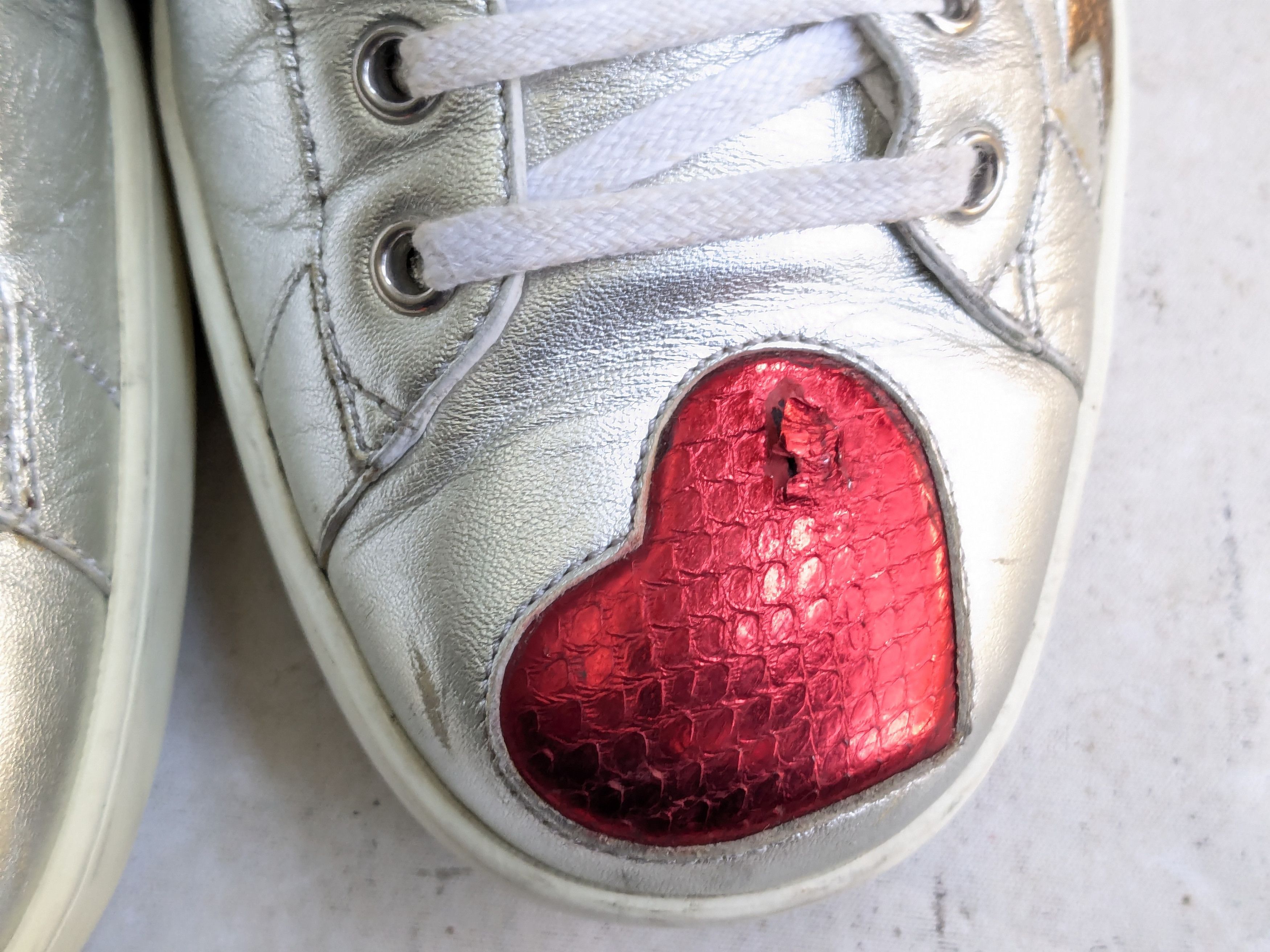 Gucci Gucci Ace Sneakers Silver 11.5 Leather Stars Size US 11.5 / EU 44-45 - 6 Thumbnail