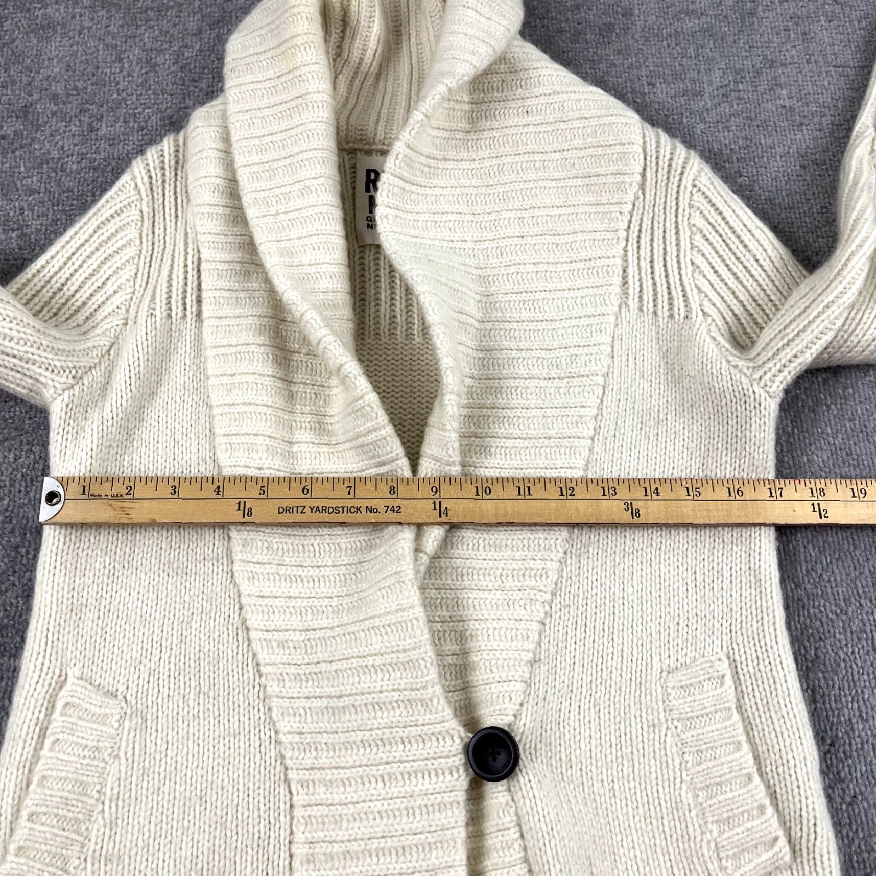 Vintage RUEHL Cardigan Womens Medium Brown Wool Alpaca Cable Knit Shawl Button Sweater Size M / US 6-8 / IT 42-44 - 6 Thumbnail
