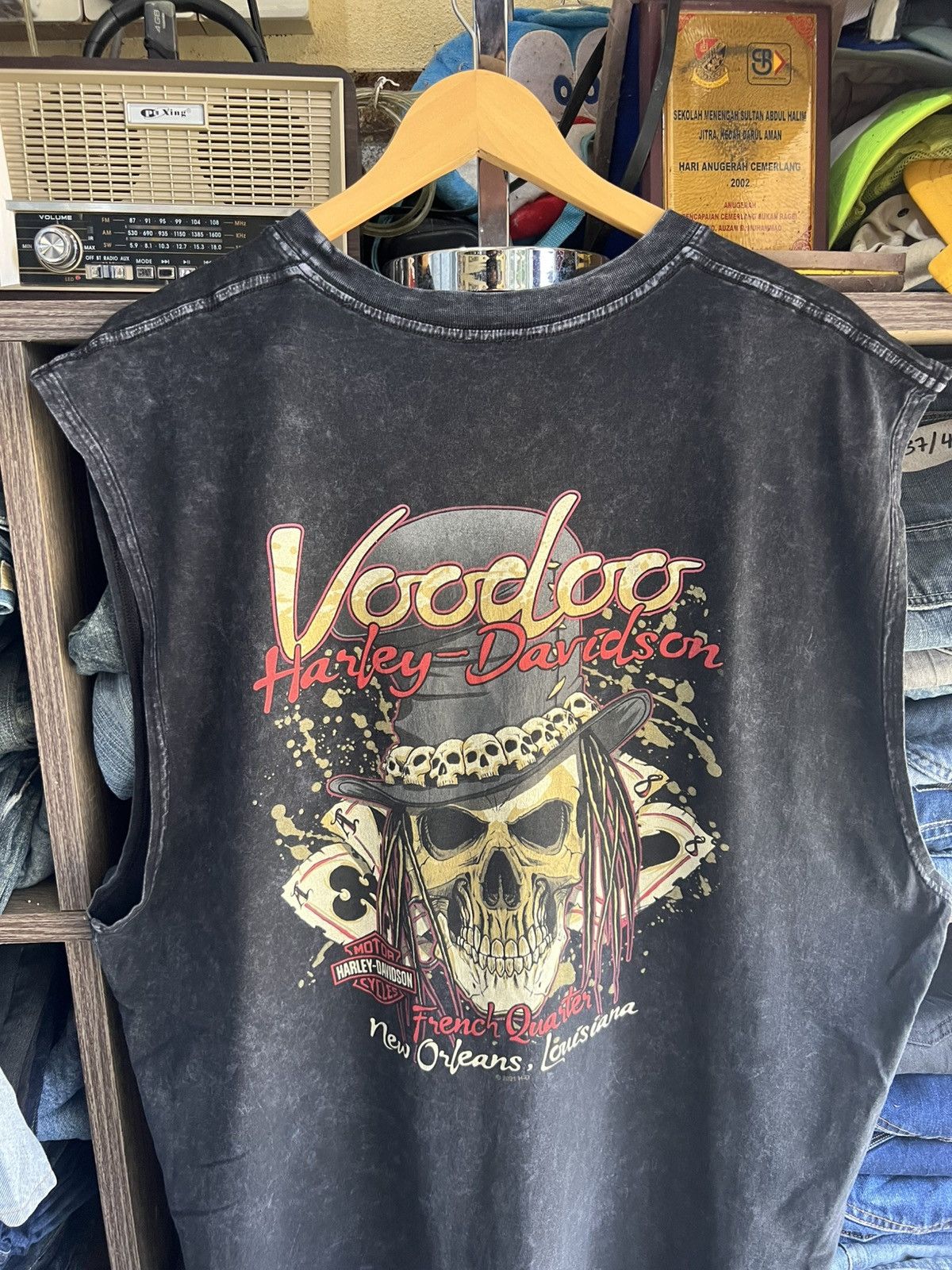 Harley Davidson 🔥Rare Voodoo Harley Davidson Sleeveless Tee Size US XL / EU 56 / 4 - 4 Thumbnail