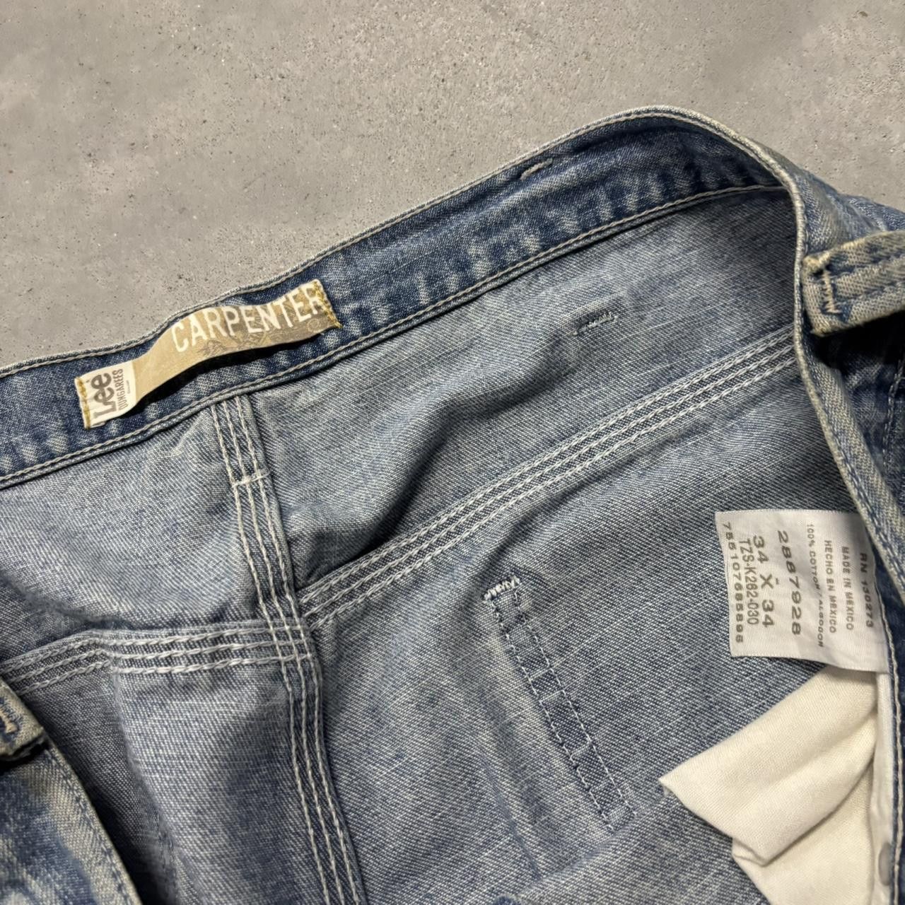 Japanese Brand × Vintage Crazy Vintage Y2K/2000s Baggy Grunge Light Wash Streetwear Skater Carpenter Denim Jeans! Size US 34 / EU 50 - 8 Thumbnail