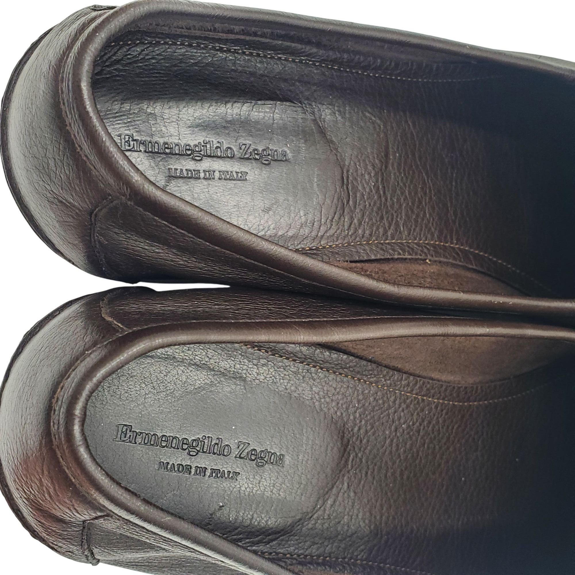 Other Italy Ermenegildo Zegna Men's Size 13US/12EU Brown leather t Size US 13 / EU 46 - 8 Thumbnail