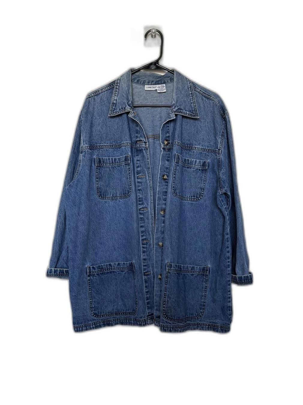 Designer Vintage Oversize Trench Hunting Coat Denim Jacket Size XL / US 12-14 / IT 48-50 - 1 Thumbnail