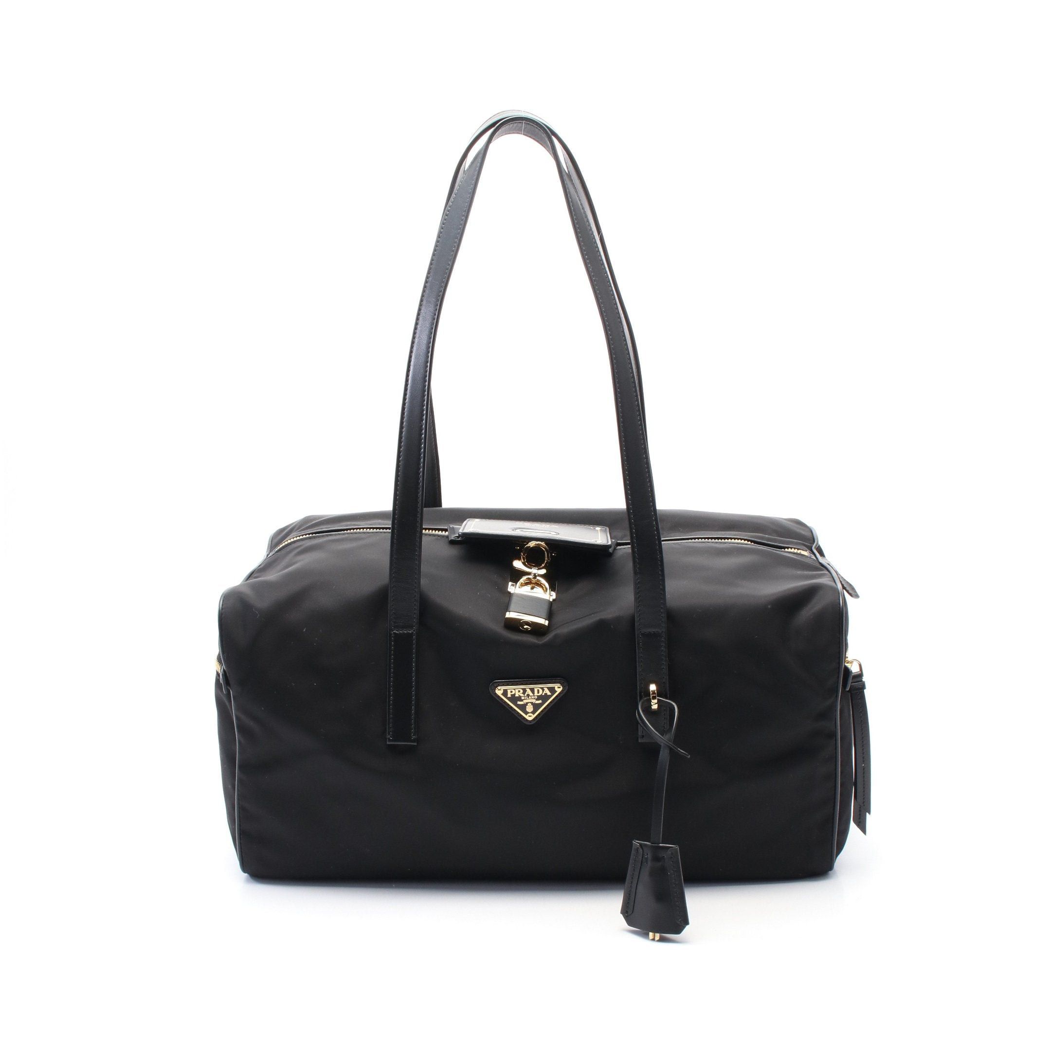 Prada Prada Re-Nylon Large Top Handle Bag Shoulder Nylon Leather Black Size ONE SIZE - 1 Thumbnail