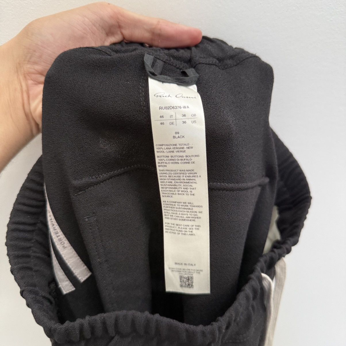Rick Owens Rick Owens FW24 Drawstring Wool Pants (Size 46) Size US 32 / EU 48 - 6 Thumbnail