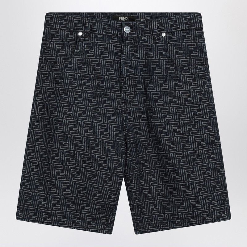 Fendi Fendi Jacquard Ff Blue Denim Shorts Size US 30 / EU 46 - 1 Thumbnail