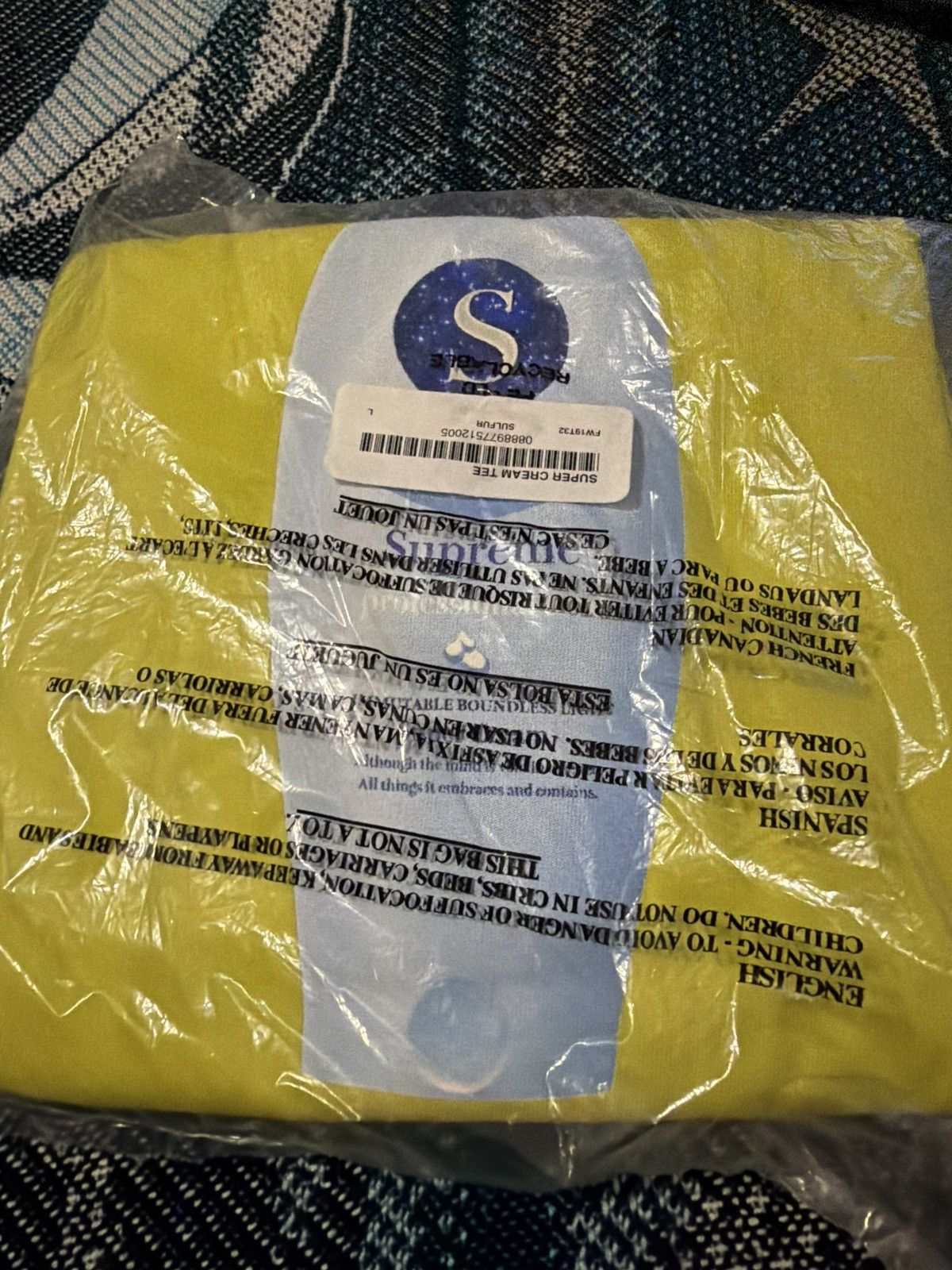 Supreme Supreme Super Cream Tee FW19 Size US L / EU 52-54 / 3 - 1 Thumbnail