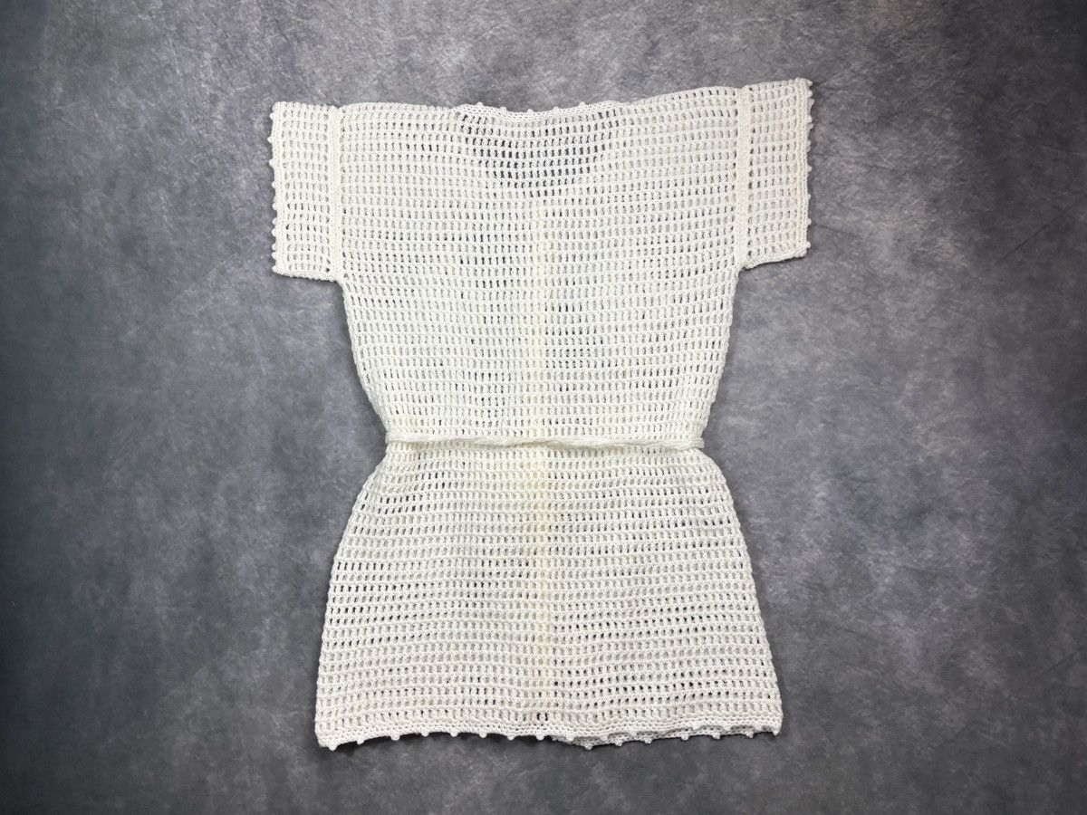 Vintage 1970s Vintage Belted Shortsleeve Loose Knit Shirt Crochet 70 Size S / US 4 / IT 40 - 9 Thumbnail
