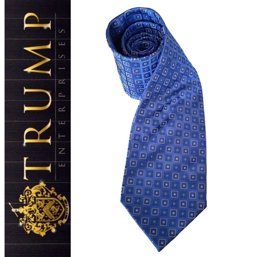 Donald Trump Donald J. Trump Signature Collection Blue Patterned Tie Size ONE SIZE - 1 Thumbnail