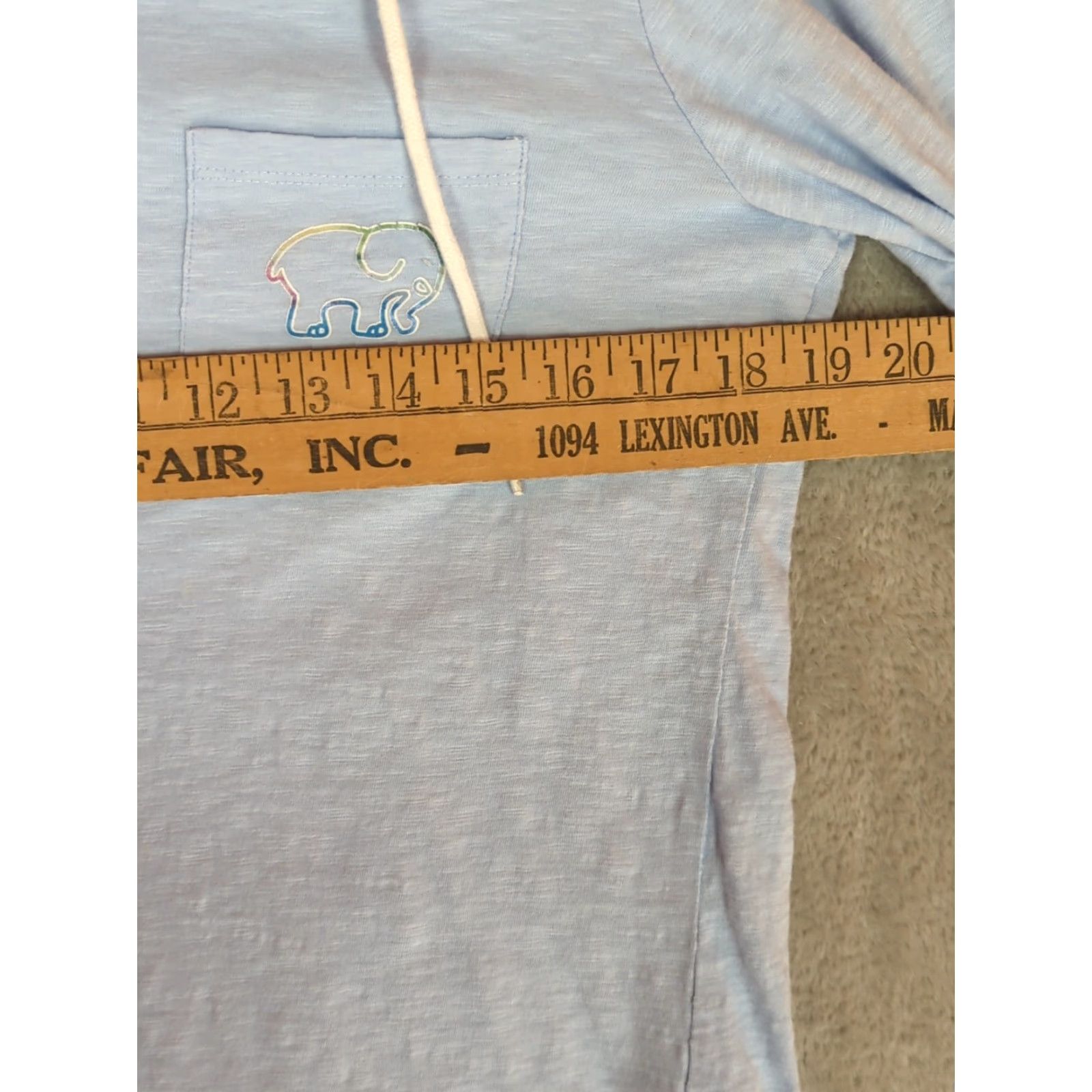 Vintage Ivory Ella Blue Long Sleeve T-Shirt Hoodie M Women Casual Beachy 100% Cotton Jersey Solid Size M / US 6-8 / IT 42-44 - 6 Thumbnail