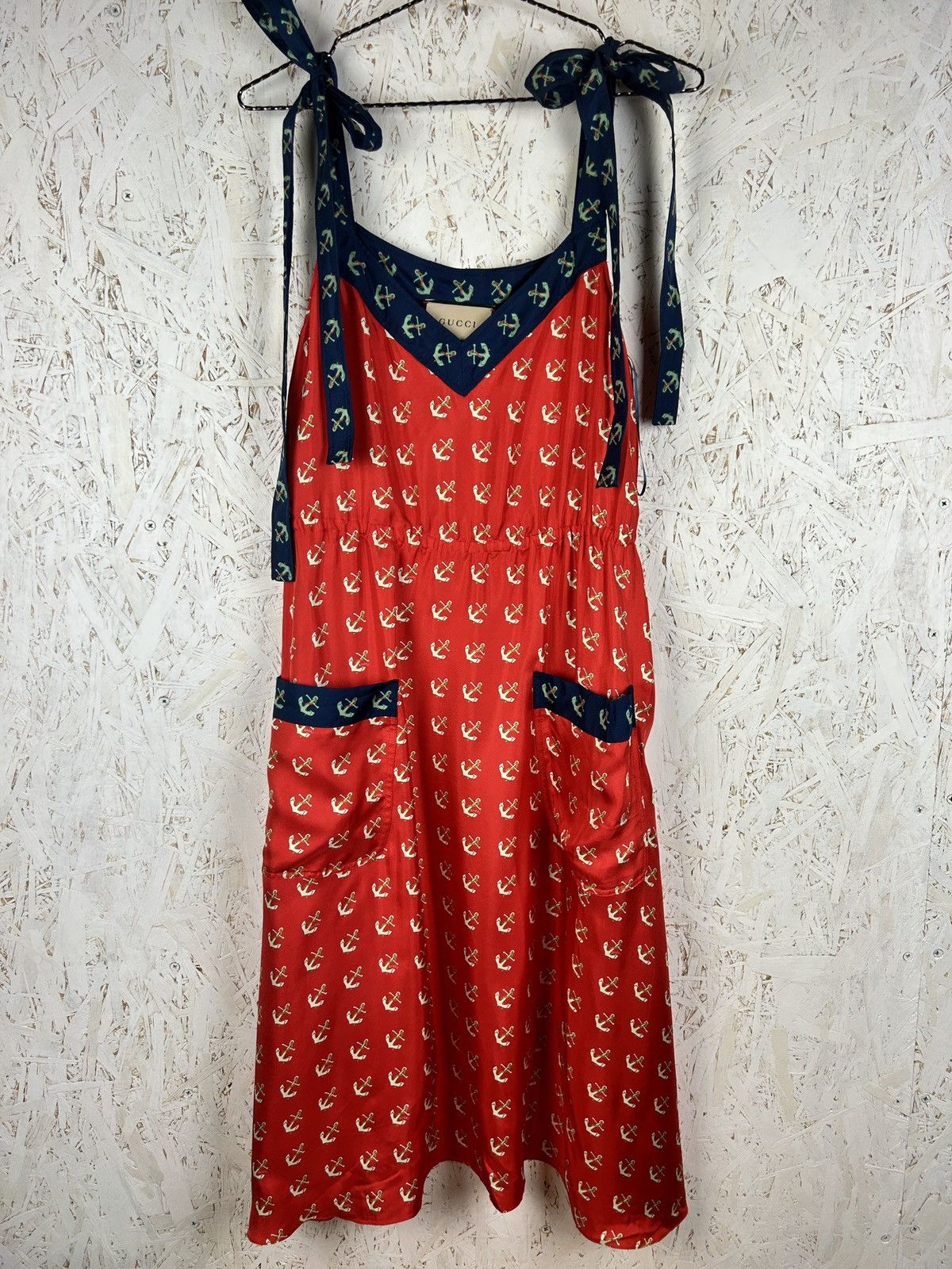 Gucci Anchor Print 2022 Silk Summer Dress