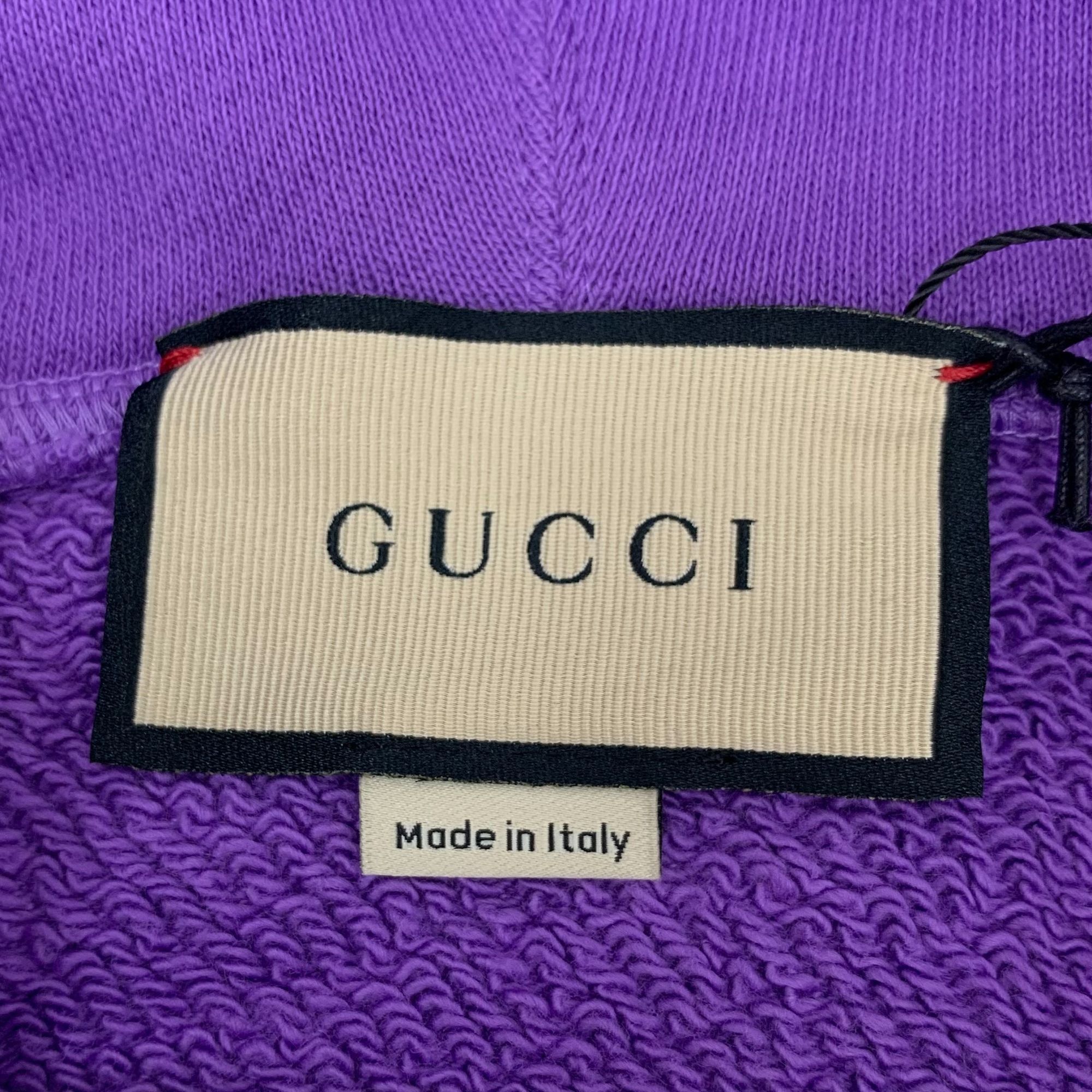 Gucci GUCCI Purple Cotton Hoodie With Gold Crystal Cherry Design S Size M / US 6-8 / IT 42-44 - 2 Thumbnail