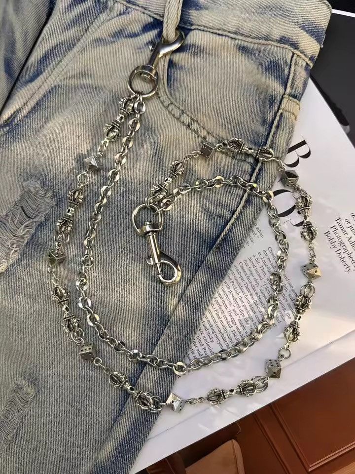 Jewelry Dice Double-Layer Pants Wallet Chain,Y2K Jeans Chain Size ONE SIZE - 5 Thumbnail